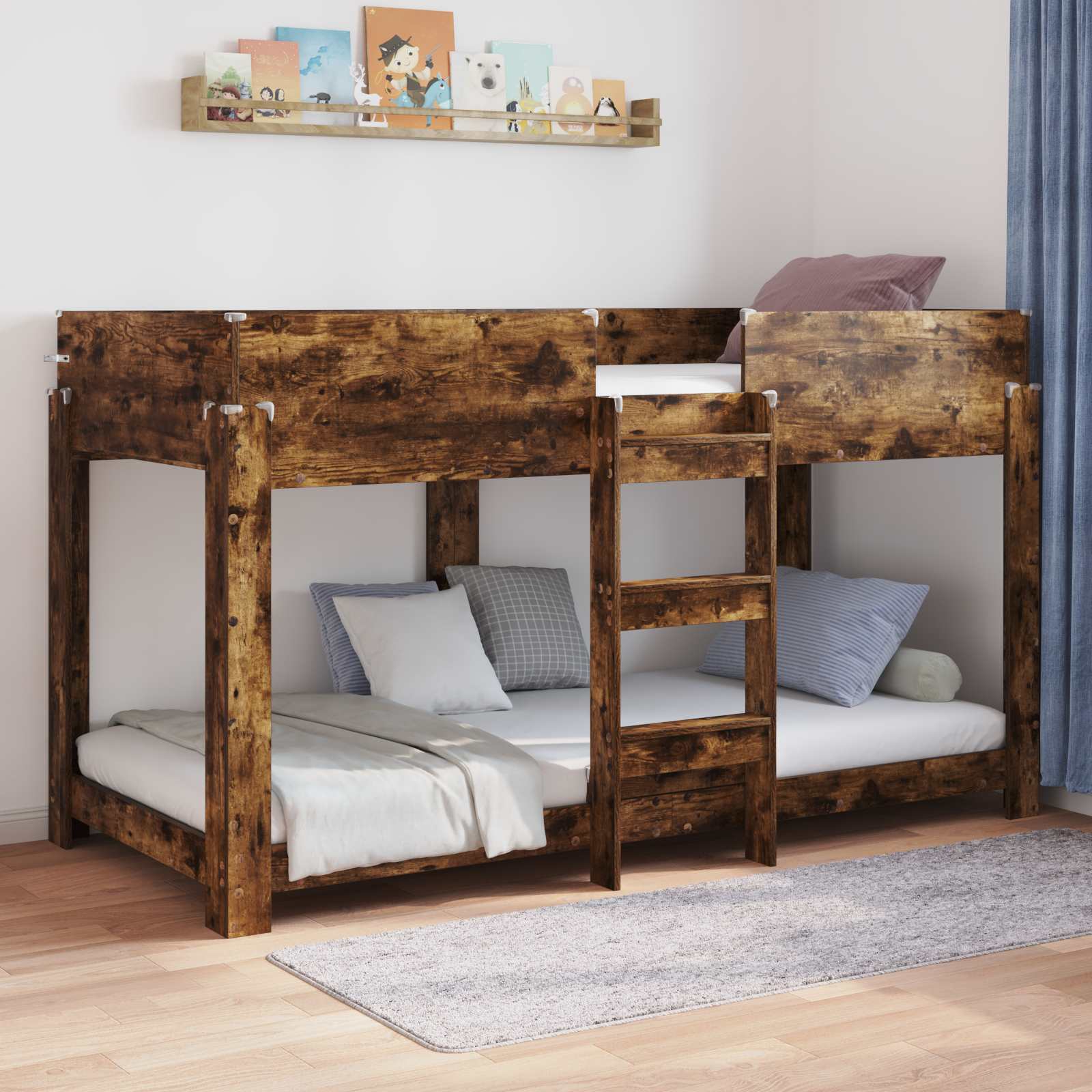 Bunk Bed voor Kinderen Gerookt eiken 80 x 200 cm Bewerkt hout