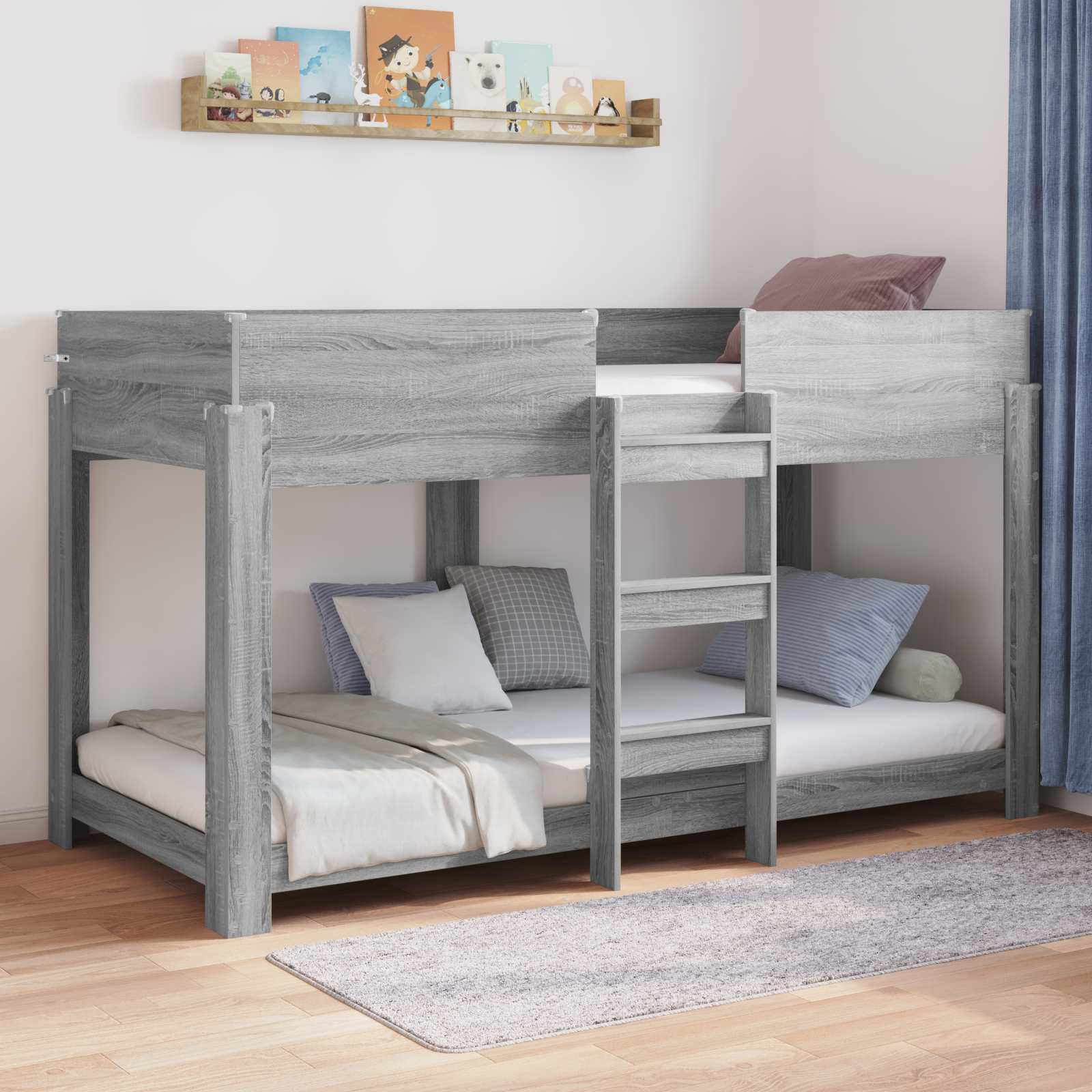 Bunk Bed voor Kinderen Grijs Sonoma 90 x 190 cm Bewerkt hout
