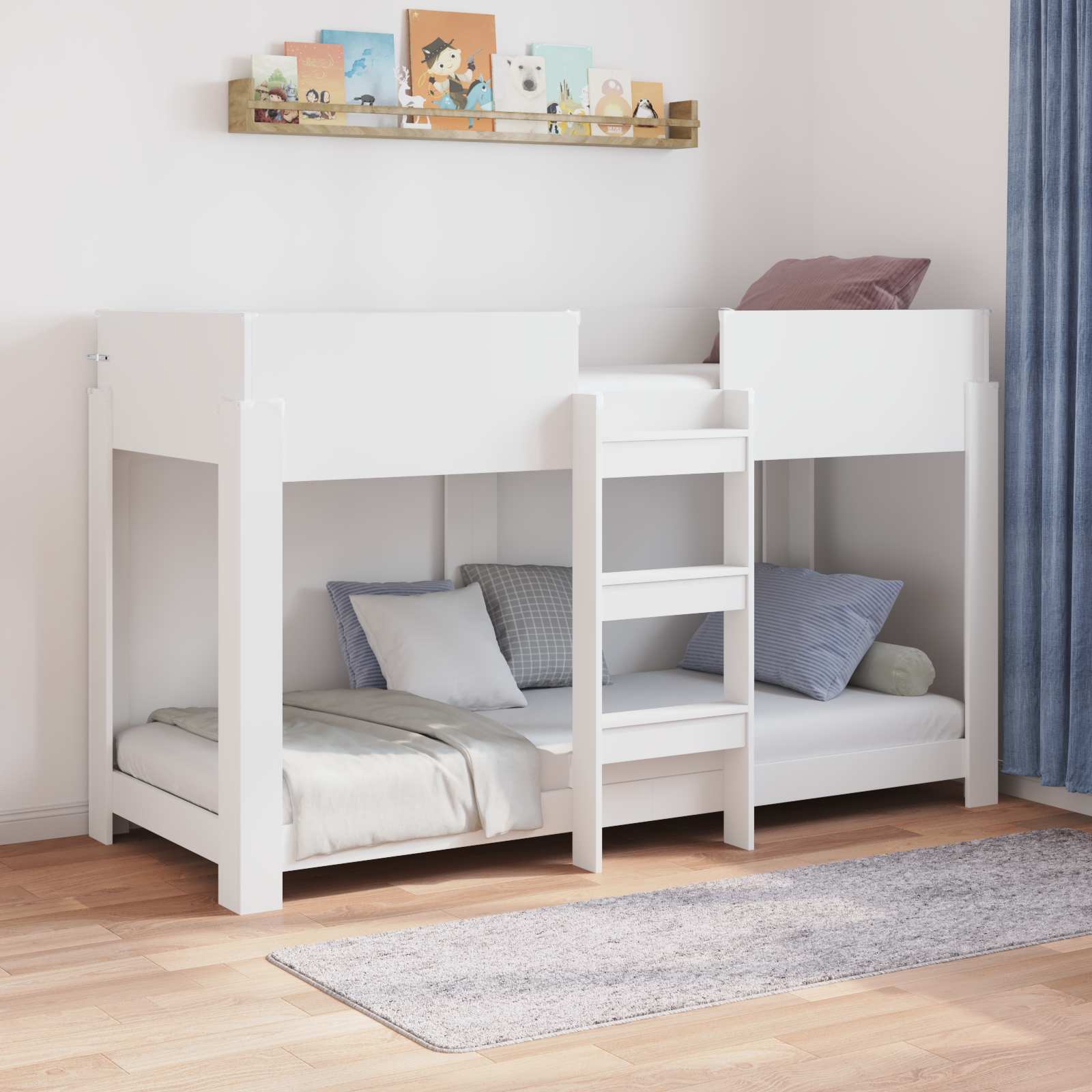Bunk Bed voor Kinderen Wit 75 x 190 cm Bewerkt hout