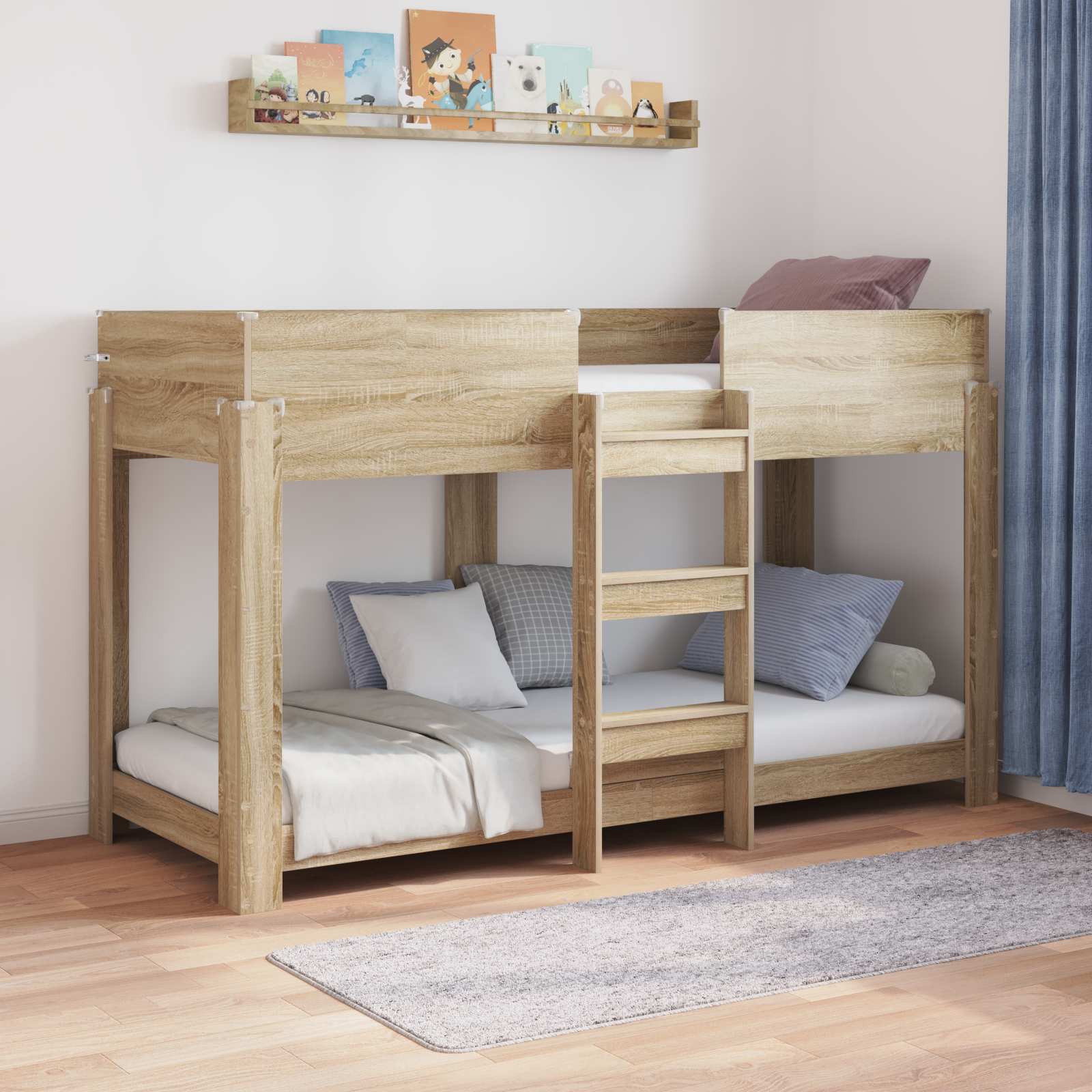 Bunk Bed voor Kinderen Sonoma Eiken 75 x 190 cm Bewerkt hout