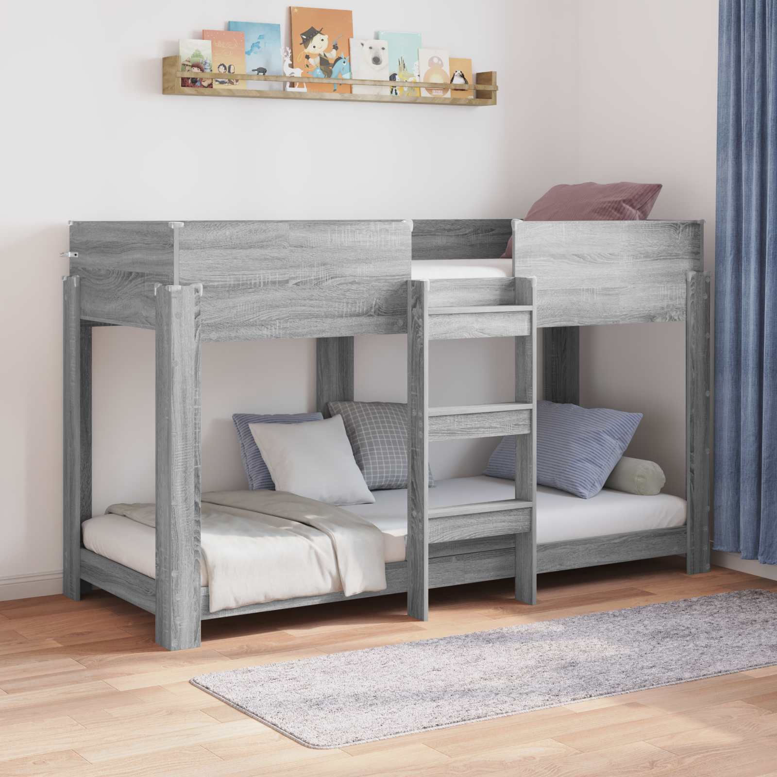 Bunk Bed voor Kinderen Grijs Sonoma 75 x 190 cm Bewerkt hout
