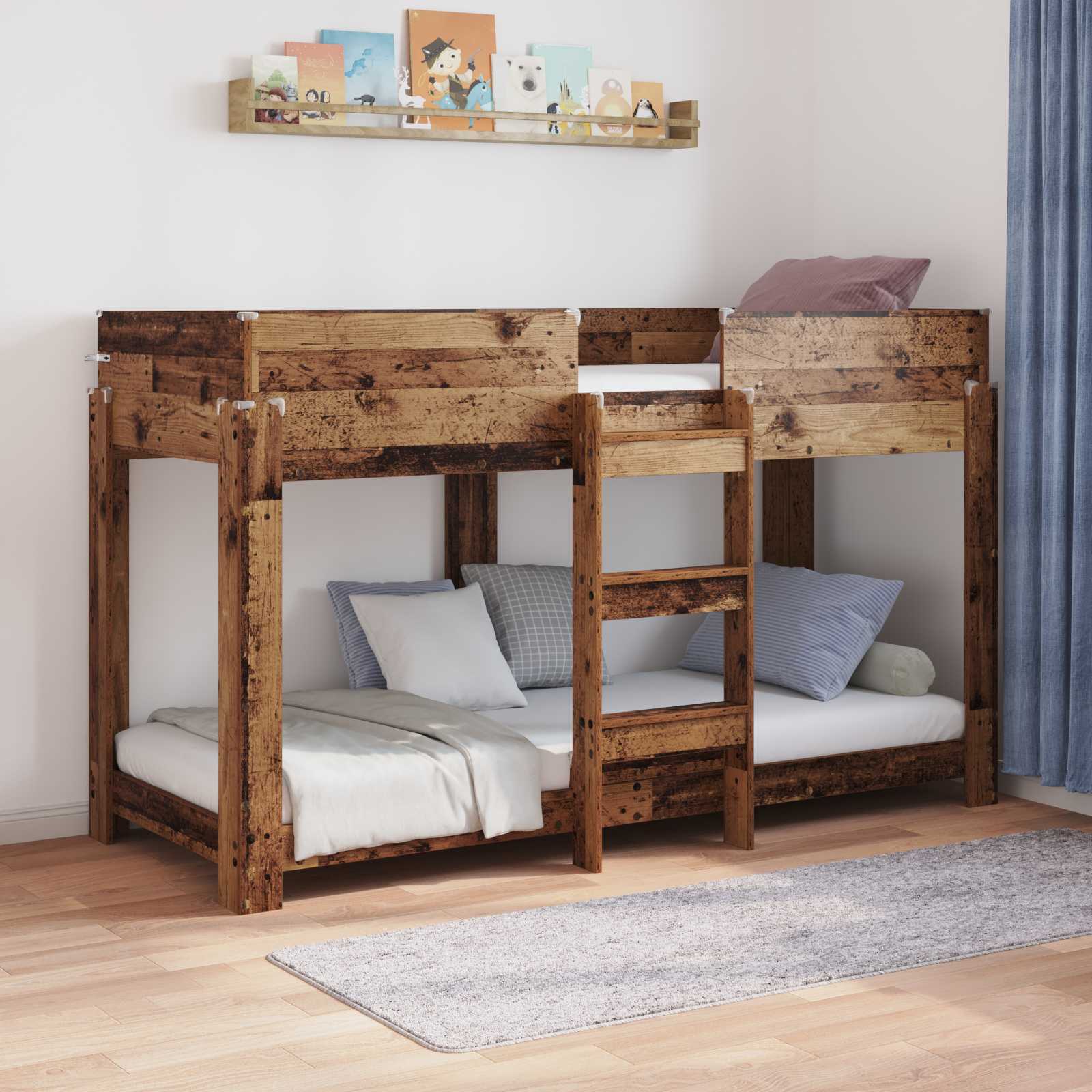 Bunk Bed voor Kinderen Oudhout 75 x 190 cm Bewerkt hout