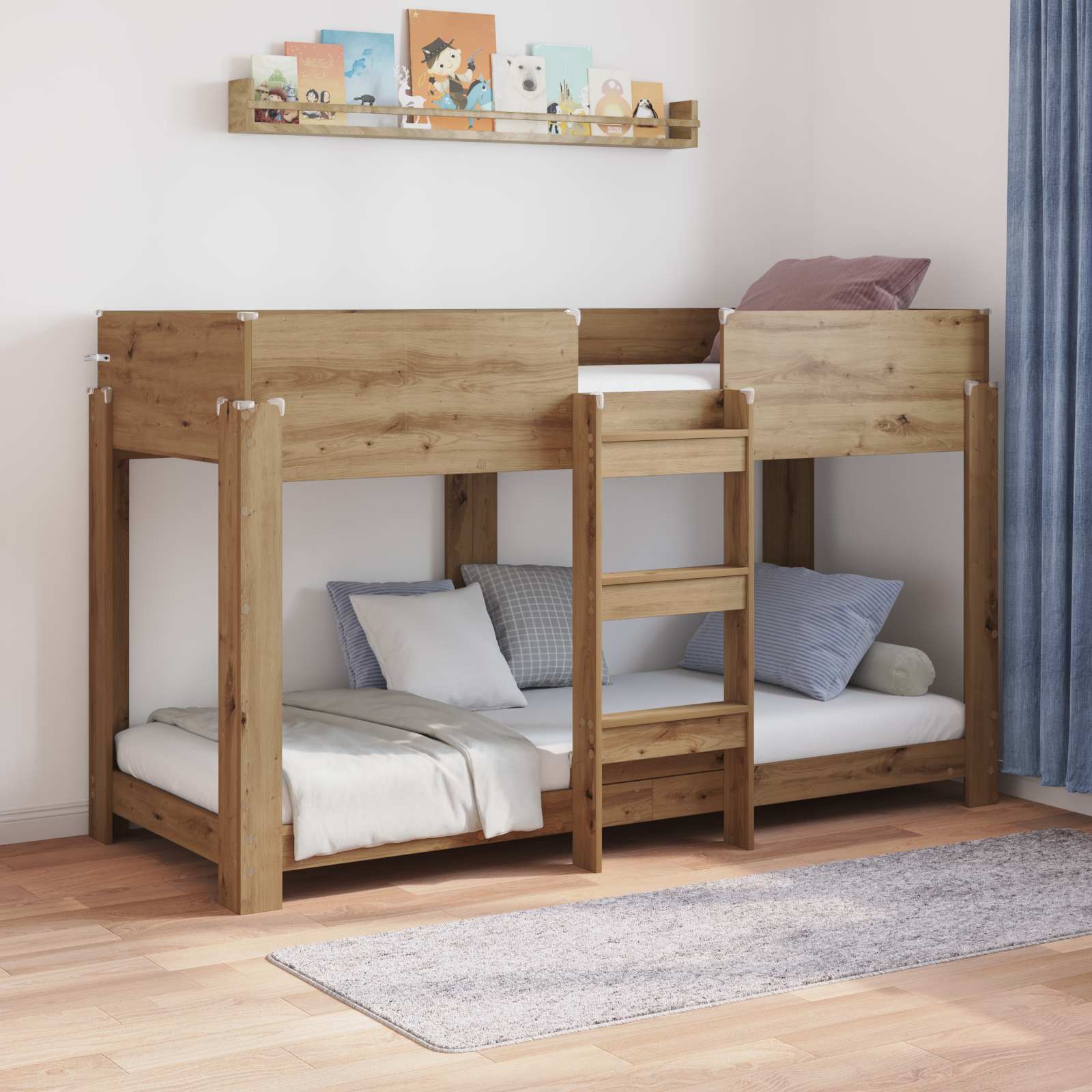Bunk Bed voor Kinderen Artisan Eiken 75 x 190 cm Bewerkt hout