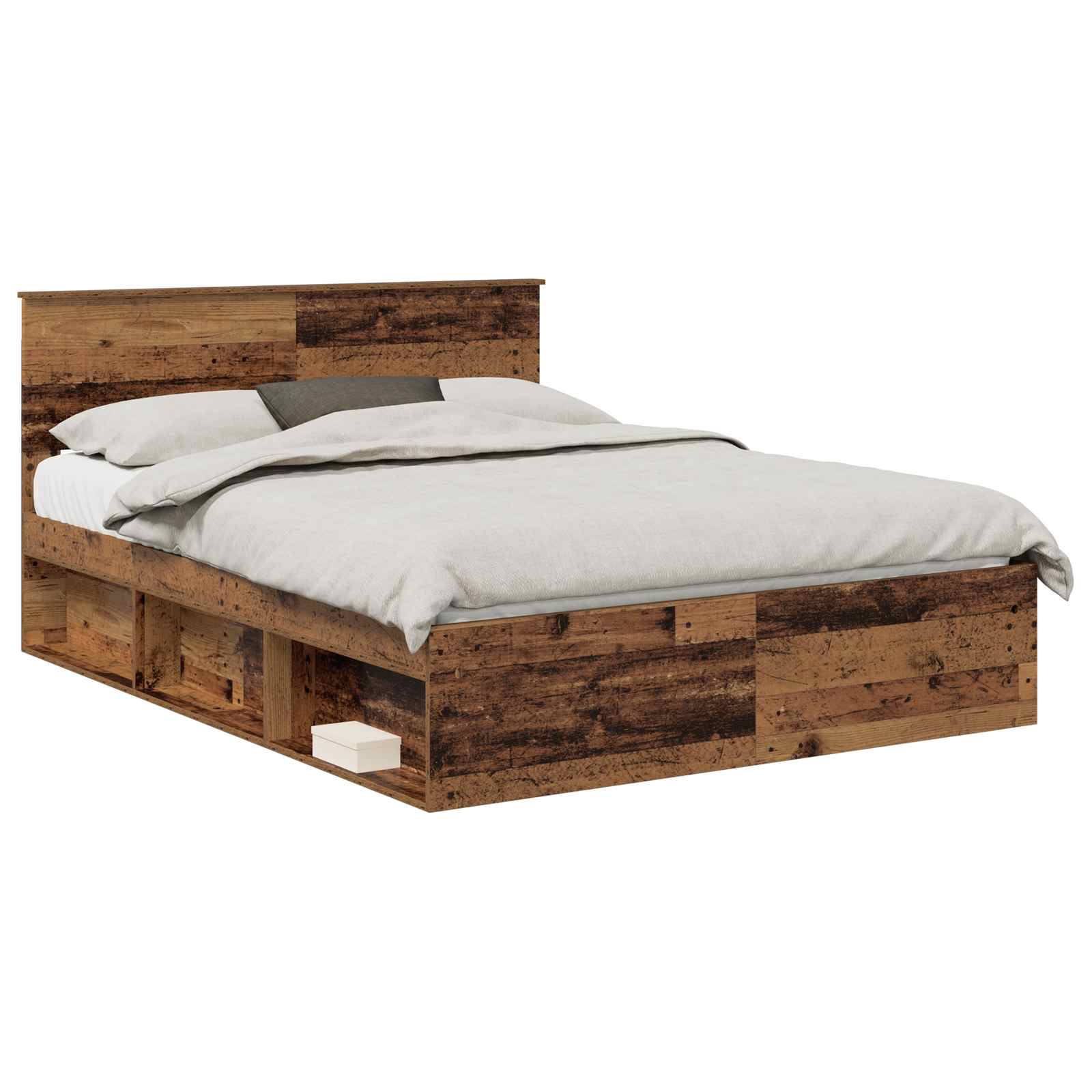 Bedframe met hoofdeinde Oudhout 150 x 200 cm Massief grenenhout – afbeelding 2