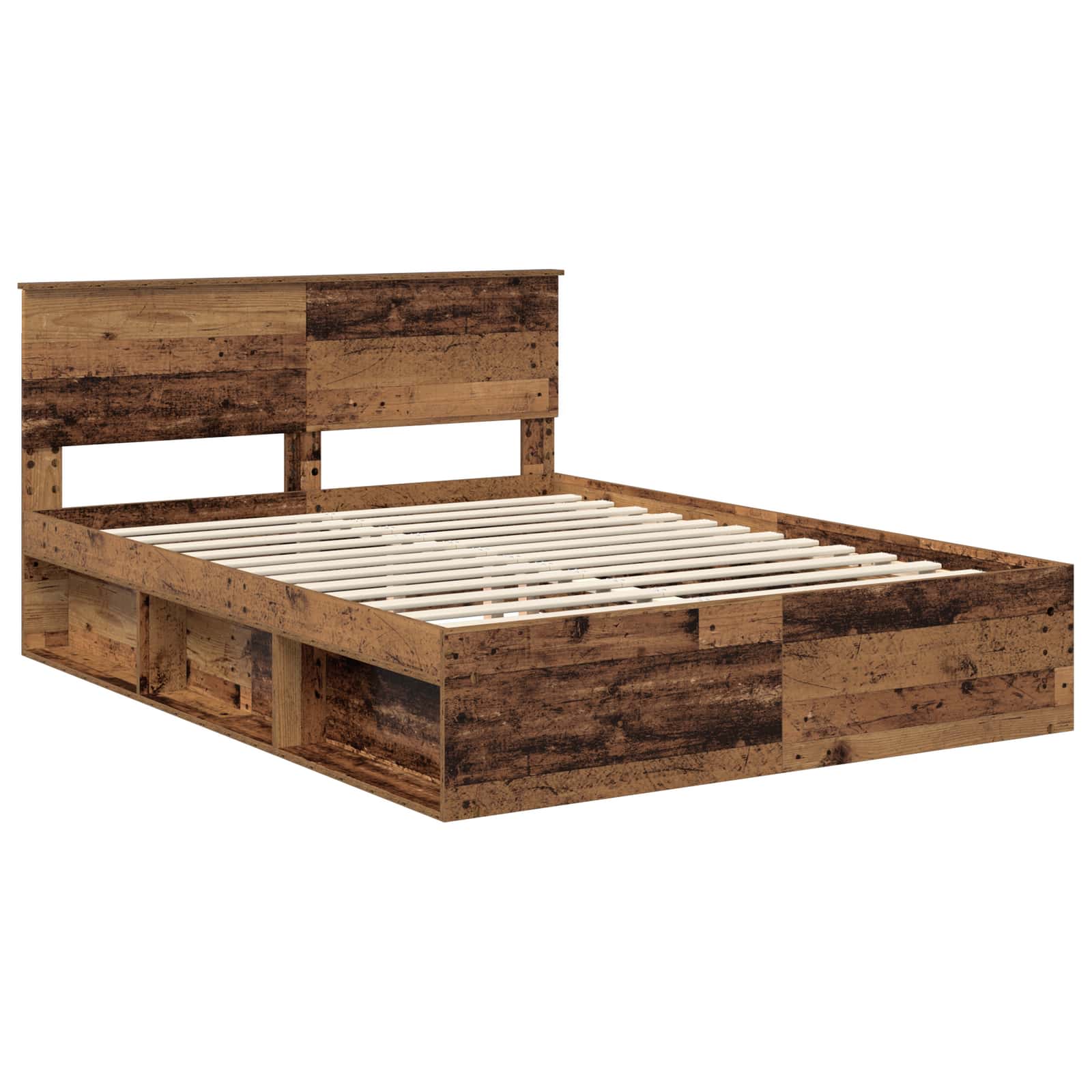 Bedframe met hoofdeinde Oudhout 150 x 200 cm Massief grenenhout – afbeelding 4