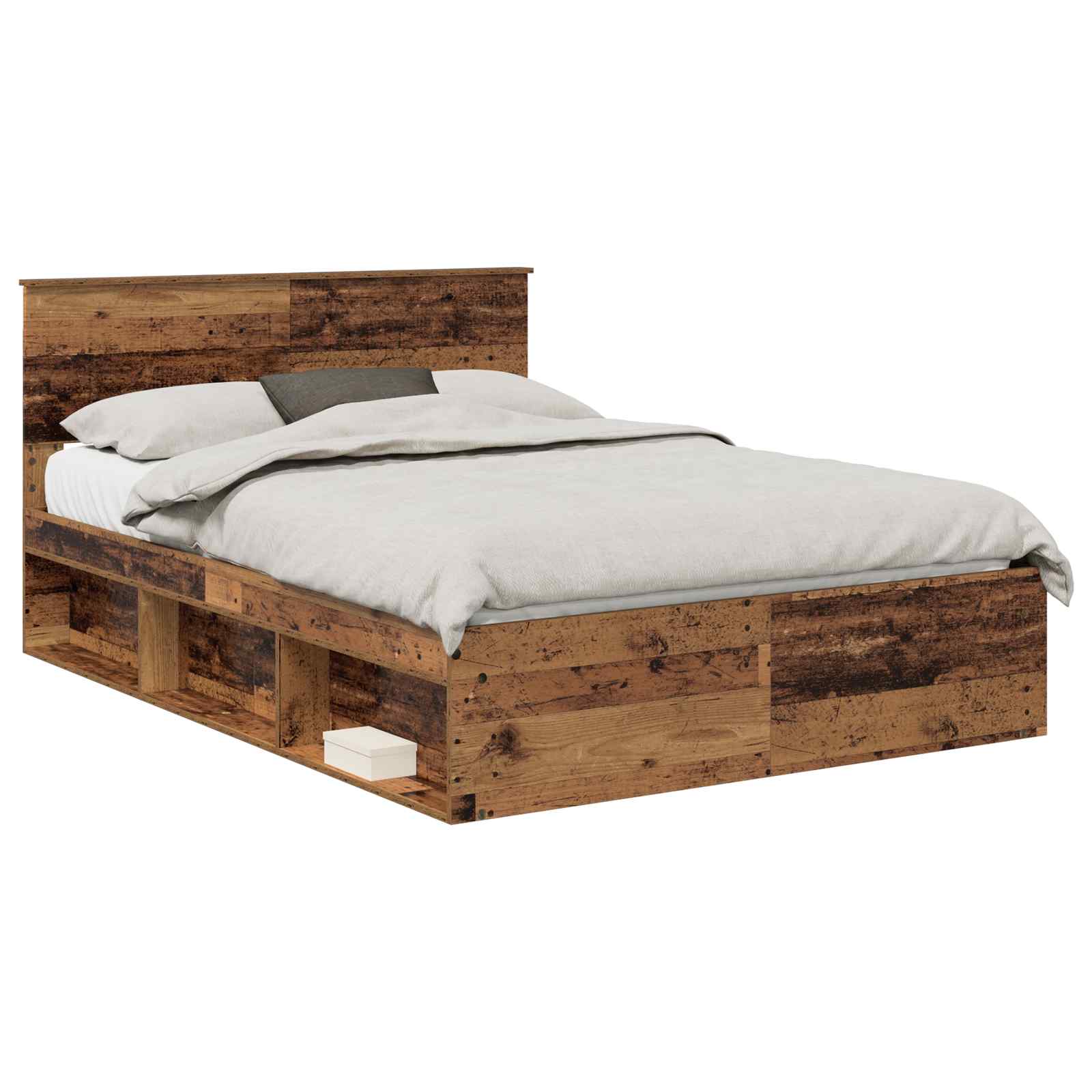Bedframe met hoofdeinde Oudhout 140 x 200 cm Massief grenenhout – afbeelding 2