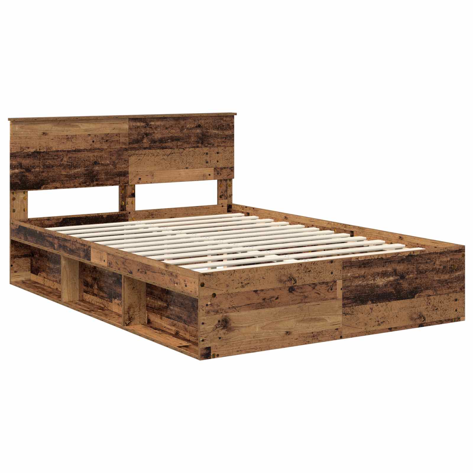 Bedframe met hoofdeinde Oudhout 140 x 200 cm Massief grenenhout – afbeelding 4