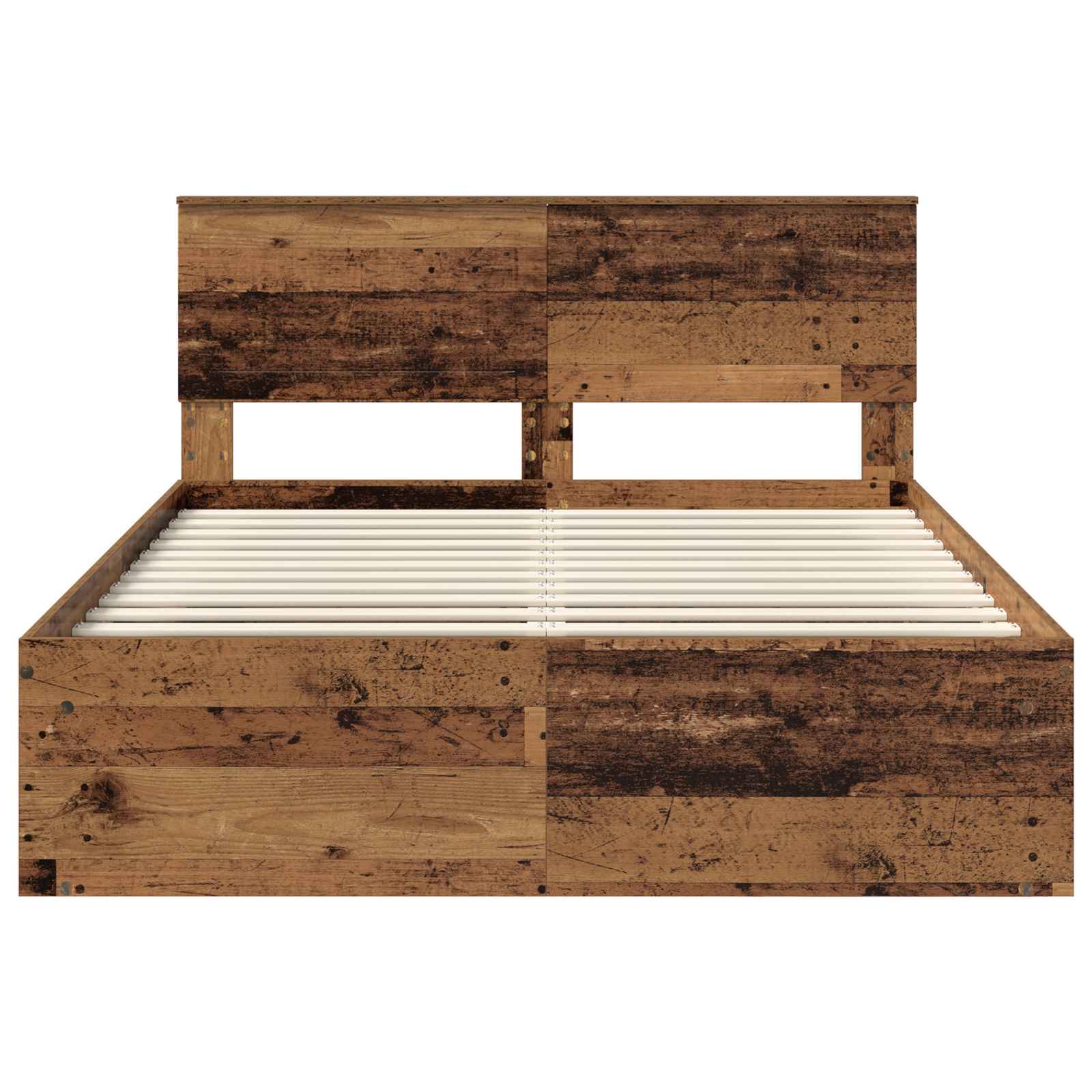 Bedframe met hoofdeinde Oudhout 140 x 200 cm Massief grenenhout – afbeelding 7