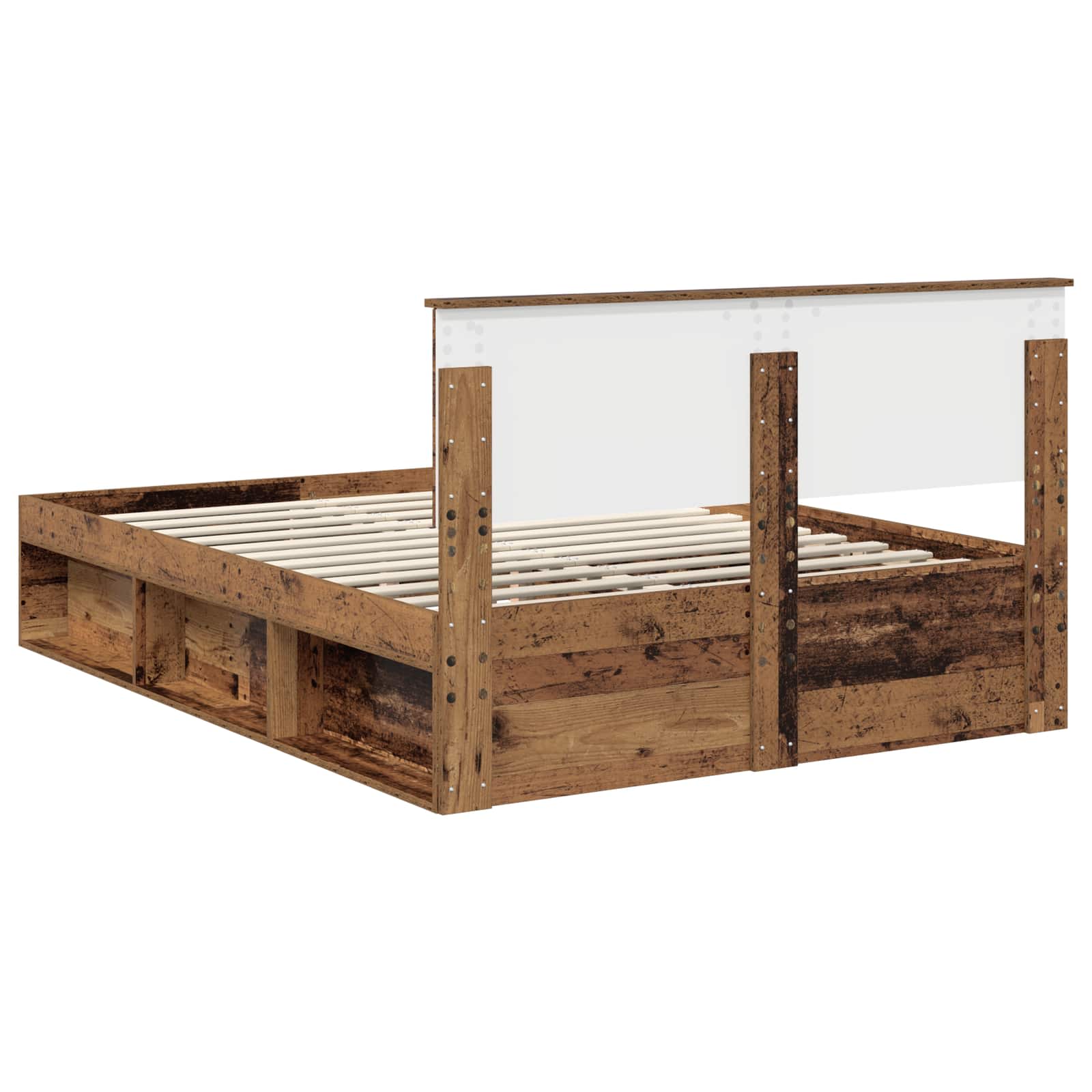 Bedframe met hoofdeinde Oudhout 140 x 200 cm Massief grenenhout – afbeelding 9