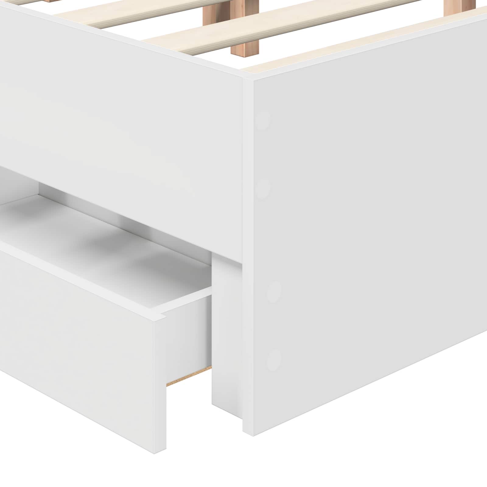 Bedframe met lade met opslag Wit 150 x 200 cm Ingenieurshout – afbeelding 11