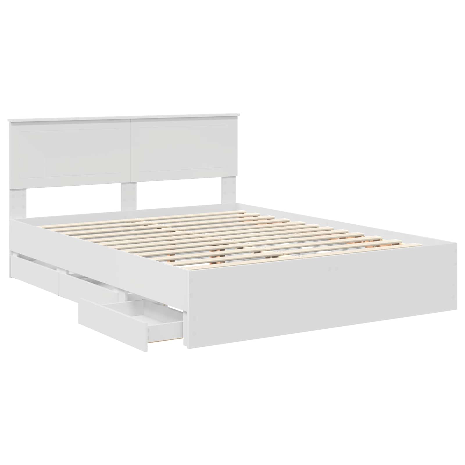 Bedframe met lade met opslag Wit 150 x 200 cm Ingenieurshout – afbeelding 5