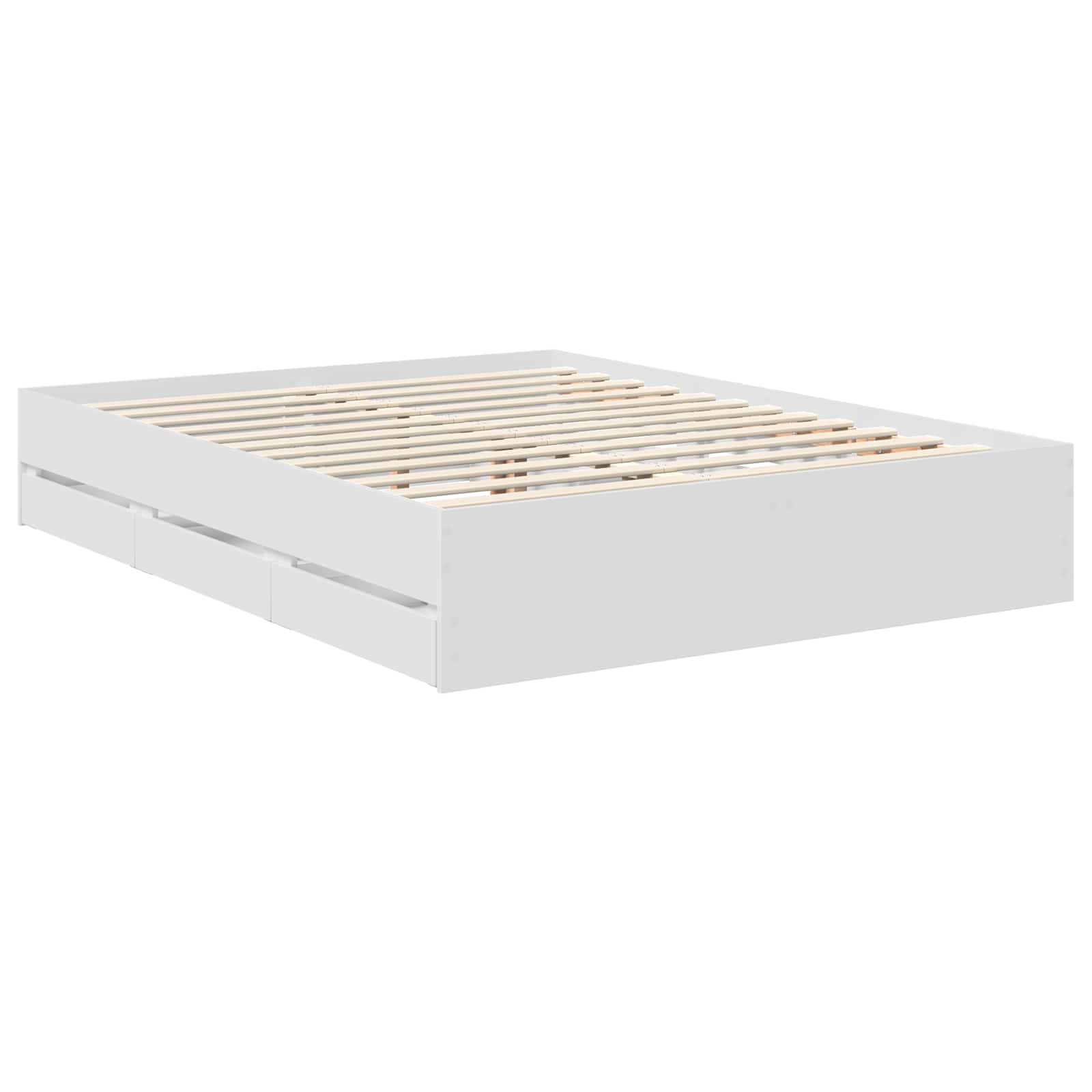 Bedframe met lade met opslag Wit 150 x 200 cm Ingenieurshout – afbeelding 6