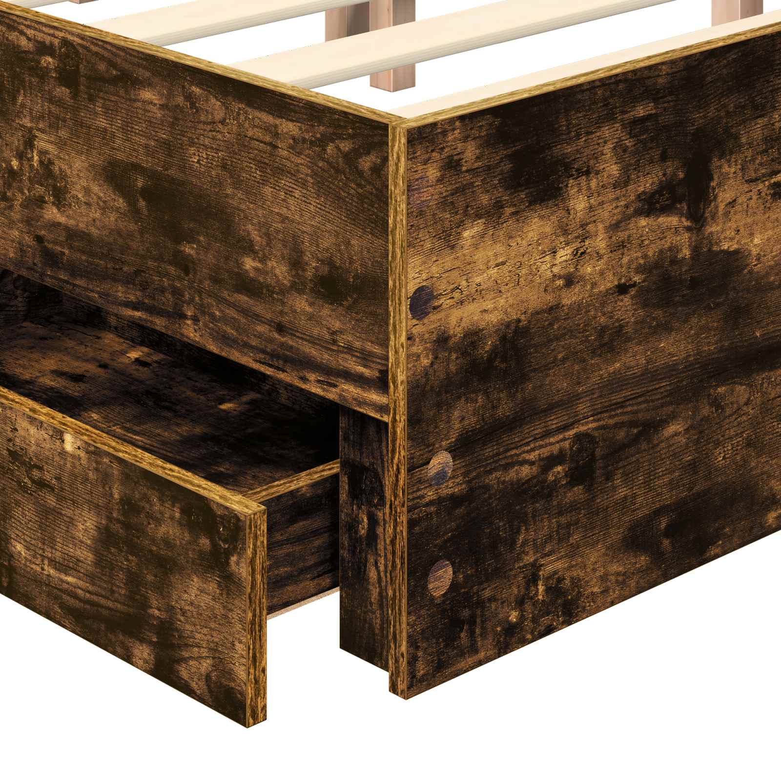Bedframe met lade Gerookt eiken 150 x 200 cm Ingenieurshout – afbeelding 11