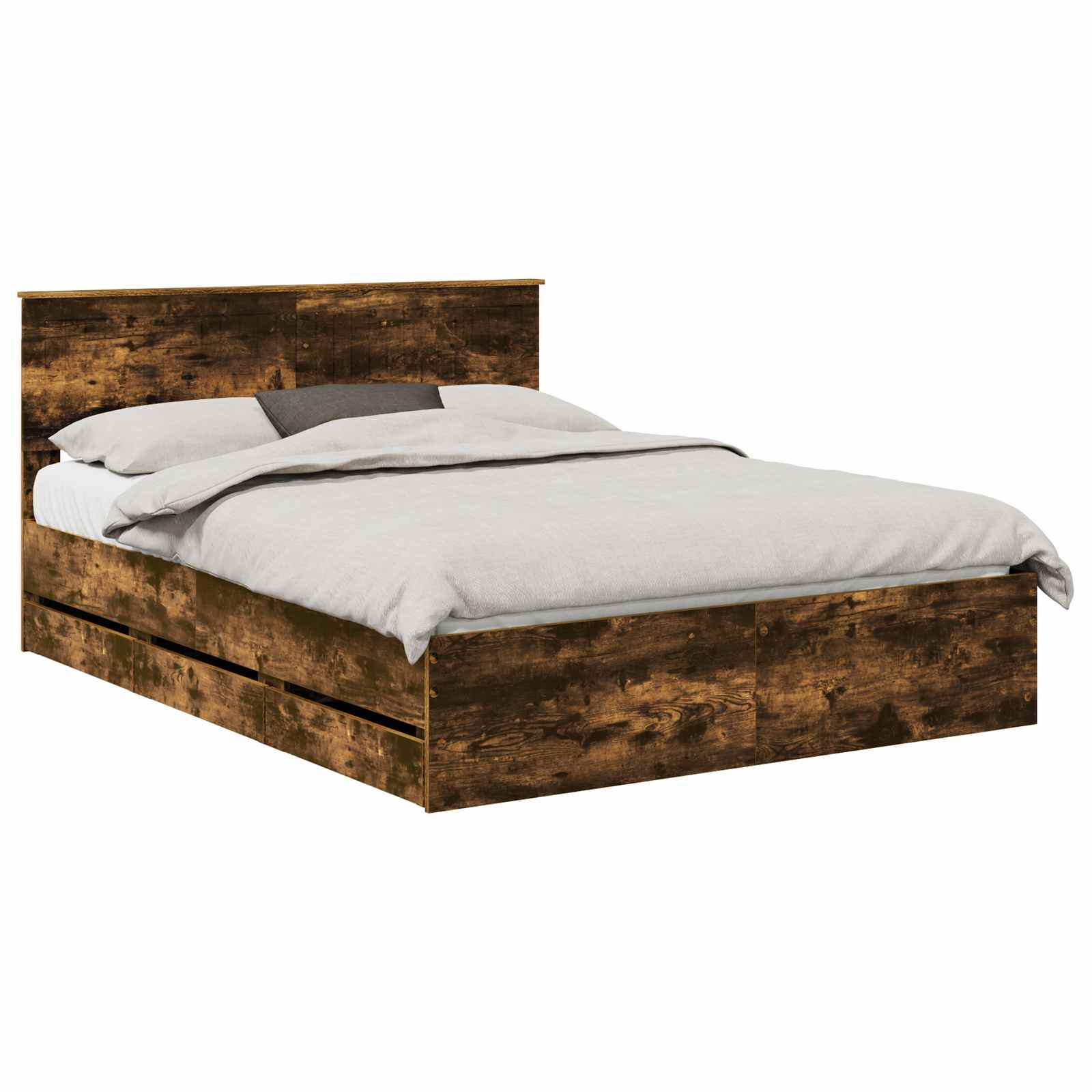 Bedframe met lade Gerookt eiken 150 x 200 cm Ingenieurshout – afbeelding 2