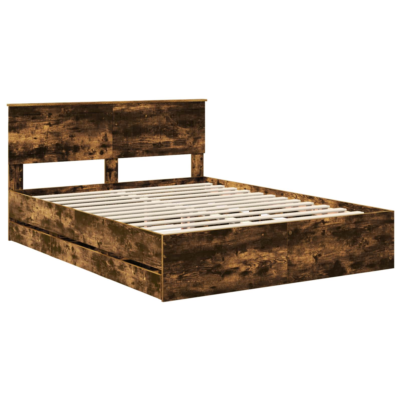 Bedframe met lade Gerookt eiken 150 x 200 cm Ingenieurshout – afbeelding 4