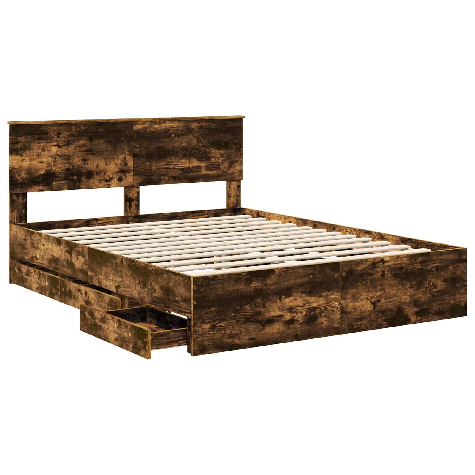 Bedframe met lade Gerookt eiken 150 x 200 cm Ingenieurshout – afbeelding 5