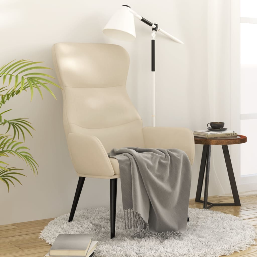 Relaxstoel stof crèmekleurig