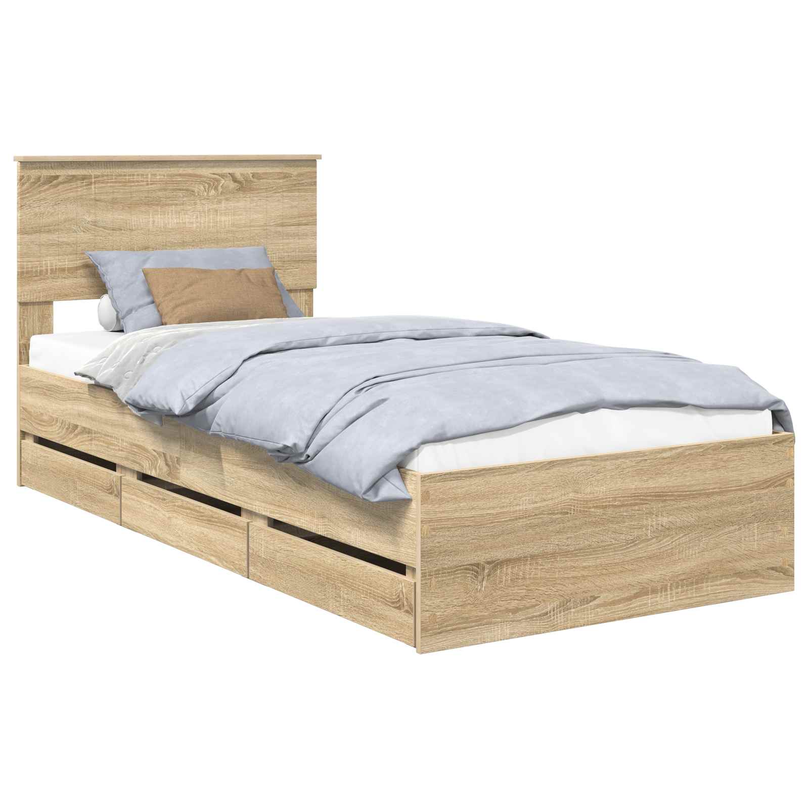 Bedframe met lade Sonoma Eiken 90 x 190 cm Ingenieurshout – afbeelding 2