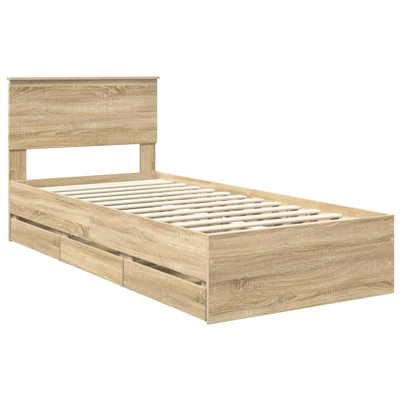 Bedframe met lade Sonoma Eiken 90 x 190 cm Ingenieurshout – afbeelding 4