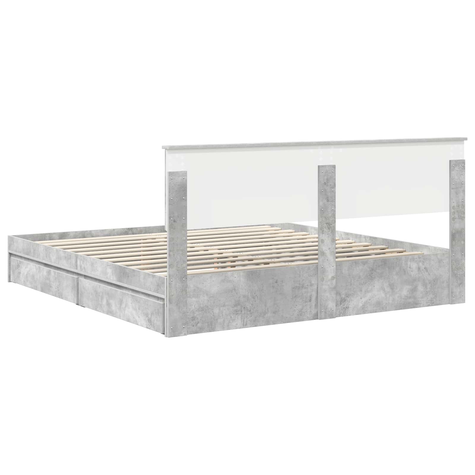 Opslag bed met hoofdeinde Beton Grijs 180 x 200 cm Bewerkt hout – afbeelding 10