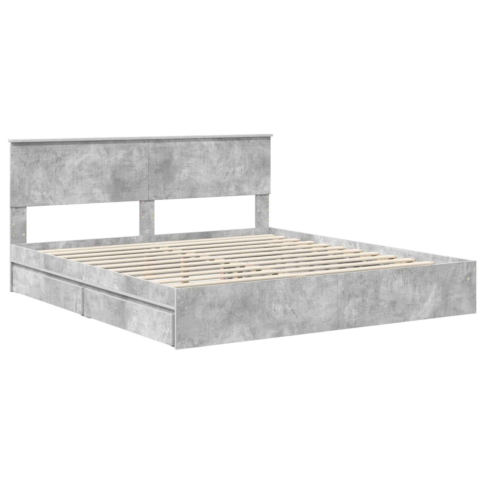 Opslag bed met hoofdeinde Beton Grijs 180 x 200 cm Bewerkt hout – afbeelding 4