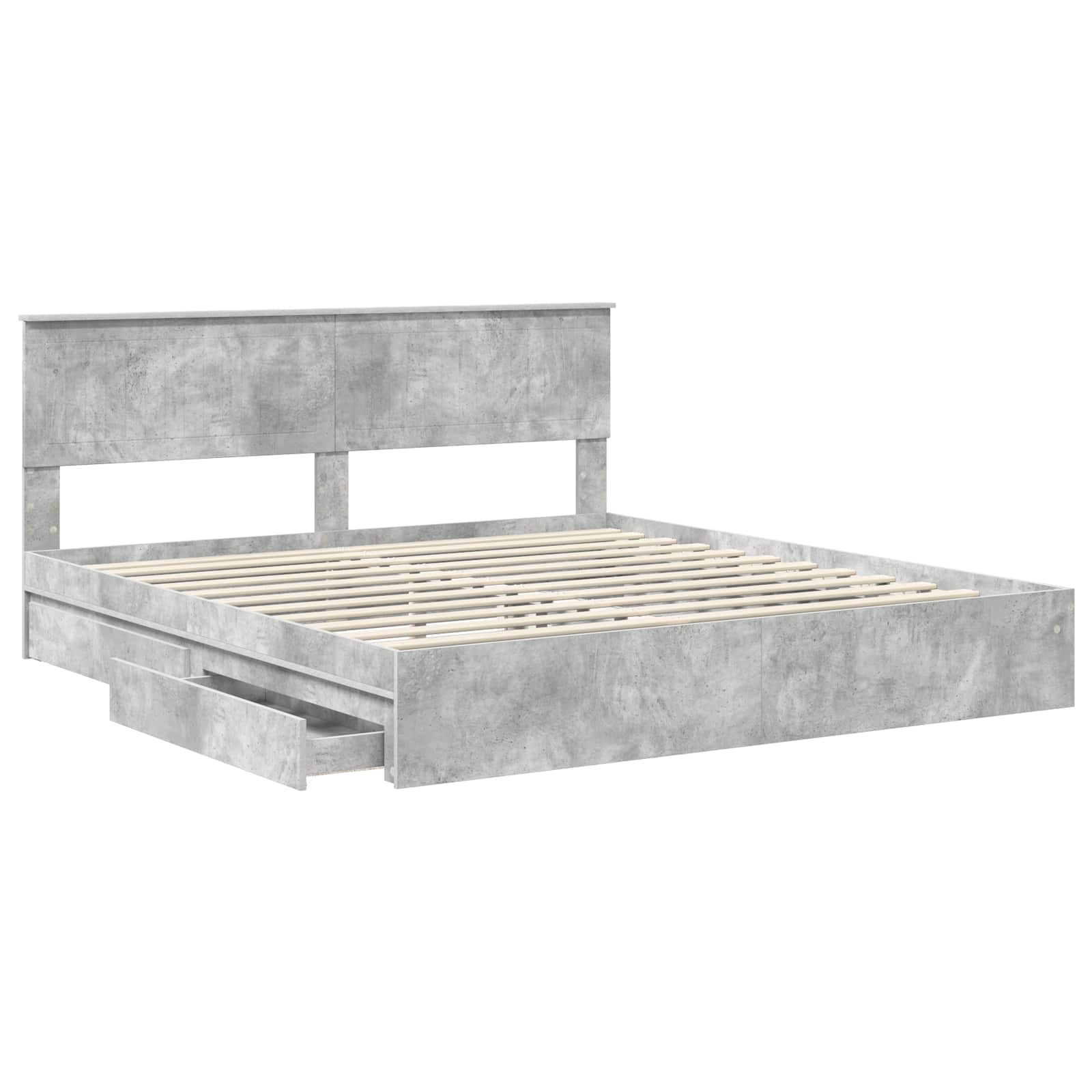 Opslag bed met hoofdeinde Beton Grijs 180 x 200 cm Bewerkt hout – afbeelding 5