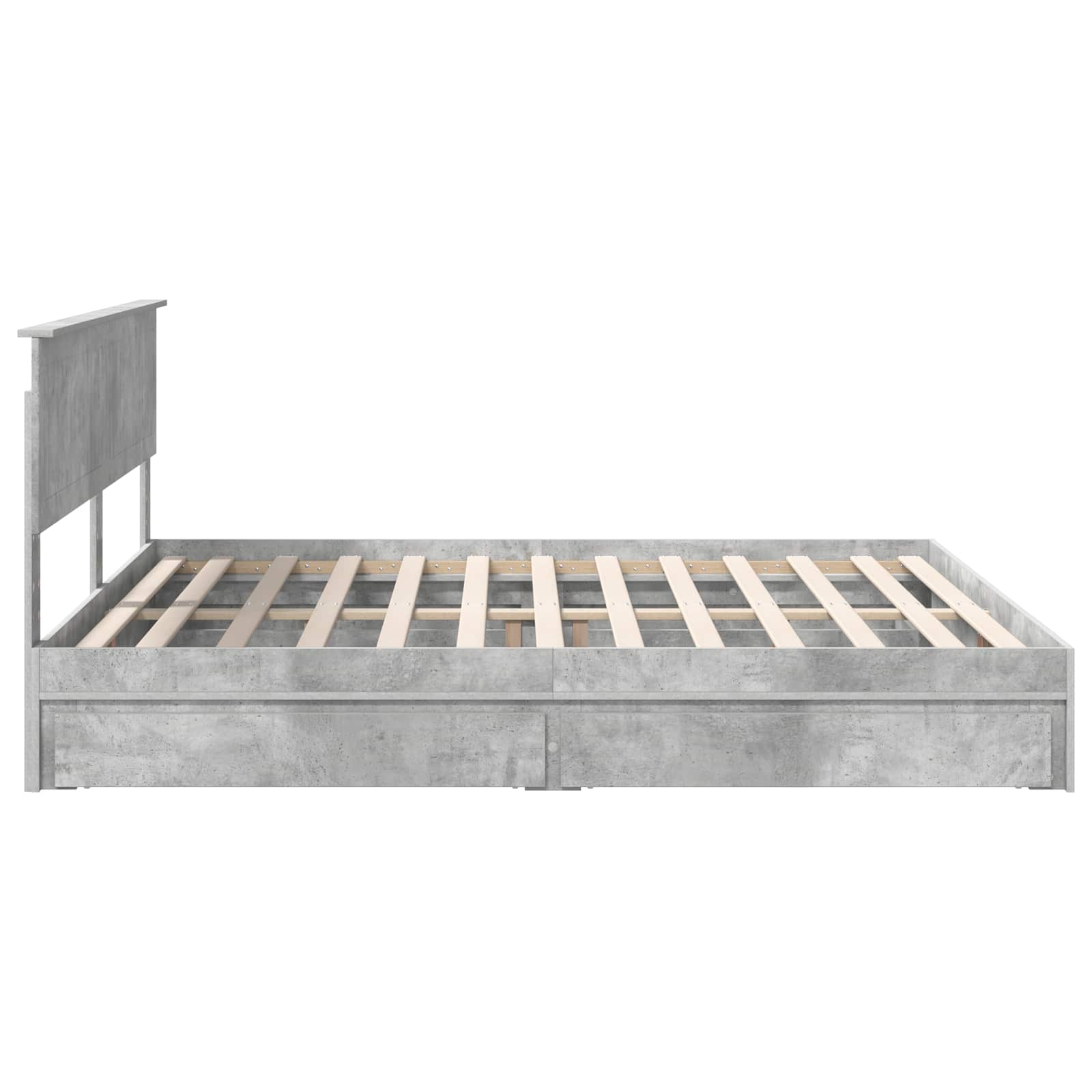 Opslag bed met hoofdeinde Beton Grijs 180 x 200 cm Bewerkt hout – afbeelding 9