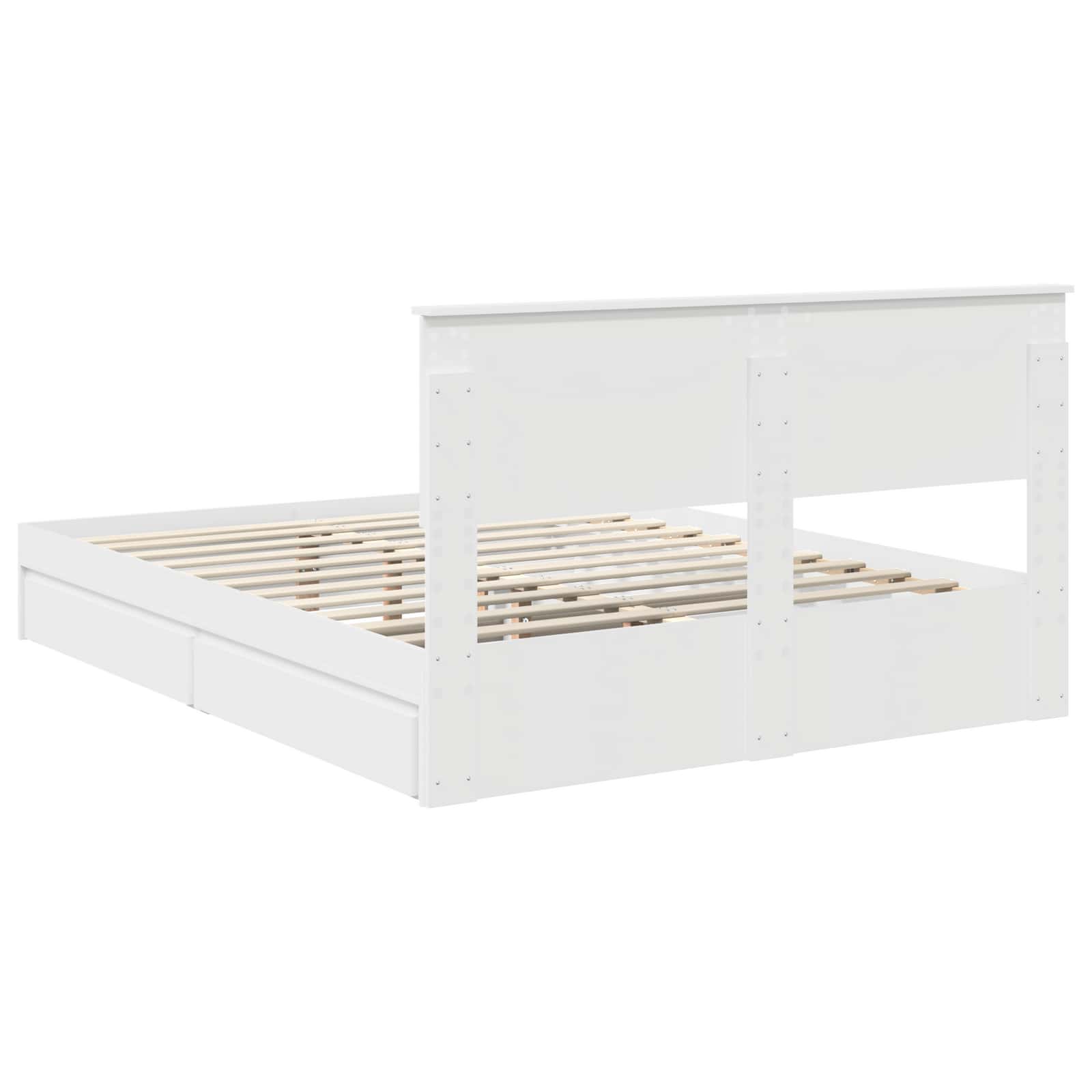 Opslag bed met hoofdeinde Wit 150 x 200 cm Bewerkt hout – afbeelding 10
