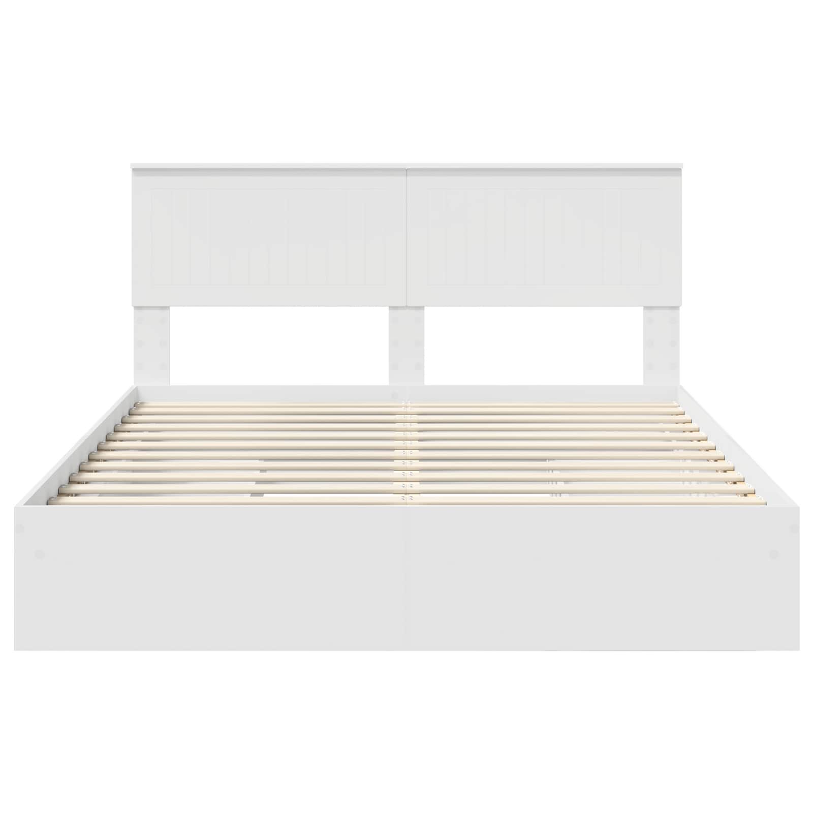 Opslag bed met hoofdeinde Wit 150 x 200 cm Bewerkt hout – afbeelding 8