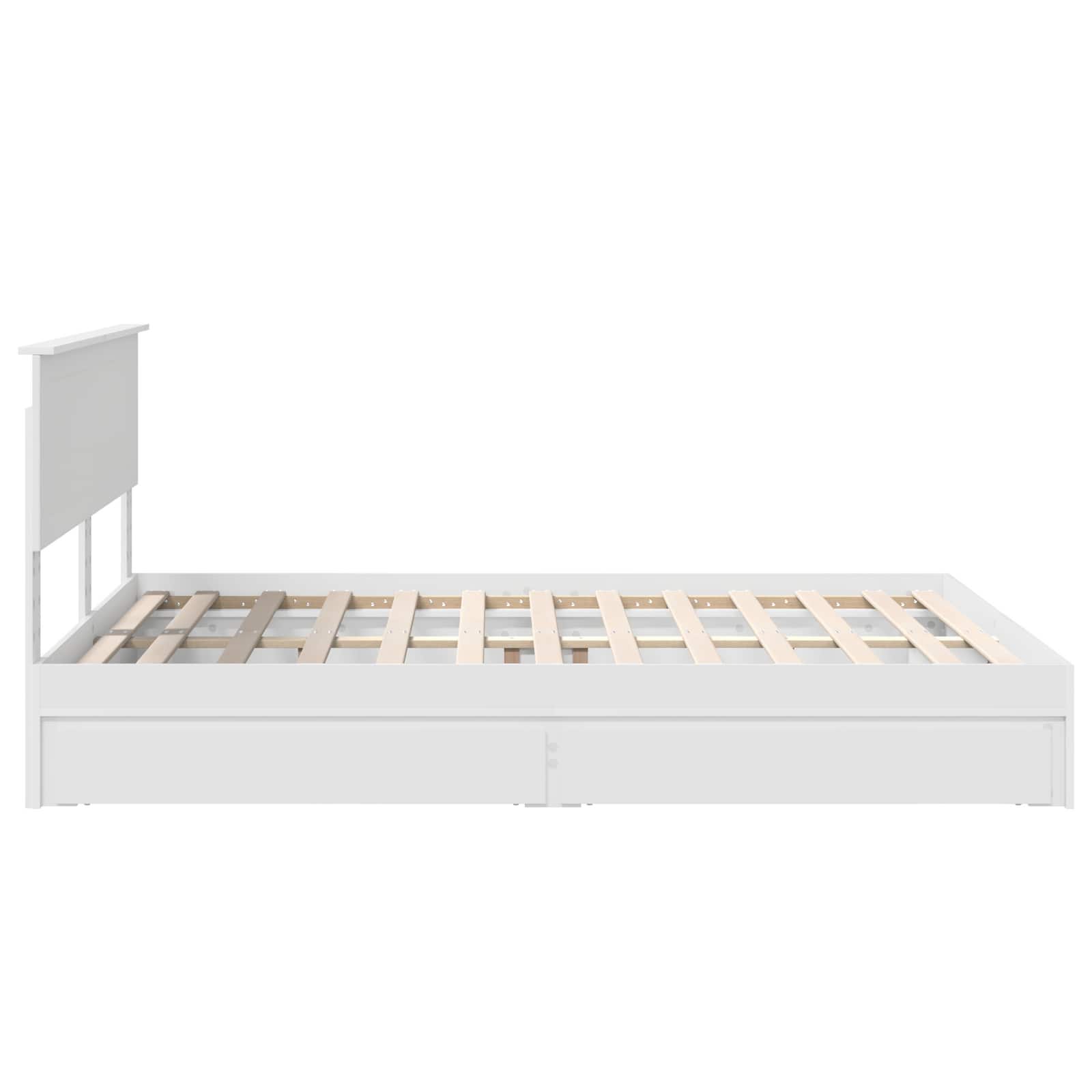 Opslag bed met hoofdeinde Wit 150 x 200 cm Bewerkt hout – afbeelding 9