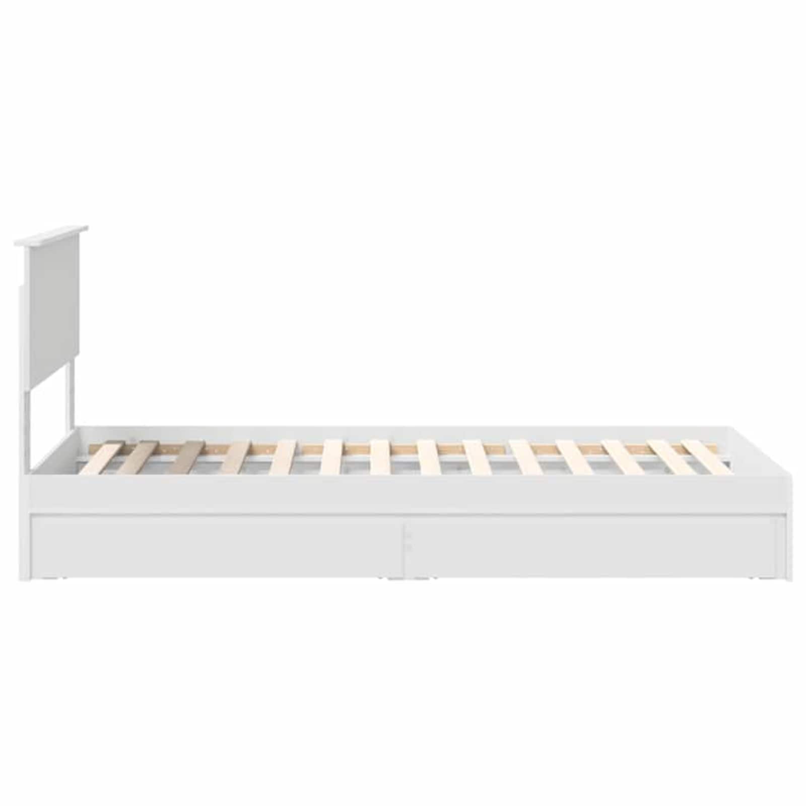 Opslag bed met hoofdeinde met lade Wit 90 x 190 cm Bewerkt hout – afbeelding 9