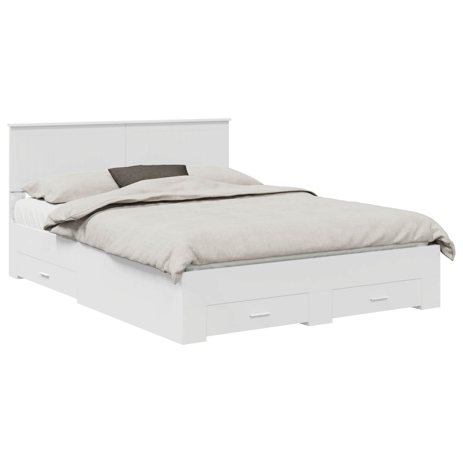 Bedframe met hoofdeinde met lade Wit 150 x 200 cm Bewerkt hout – afbeelding 2