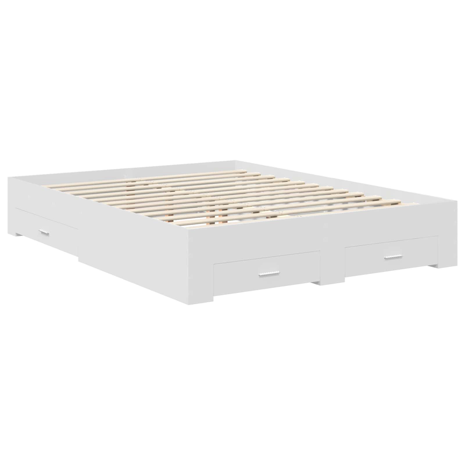 Bedframe met hoofdeinde met lade Wit 150 x 200 cm Bewerkt hout – afbeelding 6