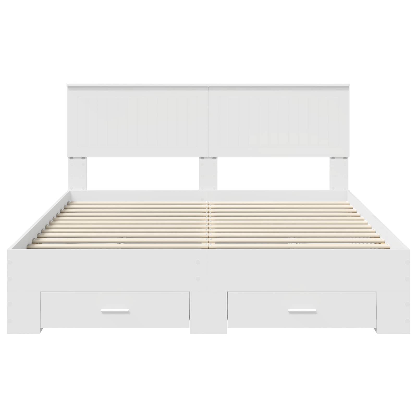 Bedframe met hoofdeinde met lade Wit 150 x 200 cm Bewerkt hout – afbeelding 8