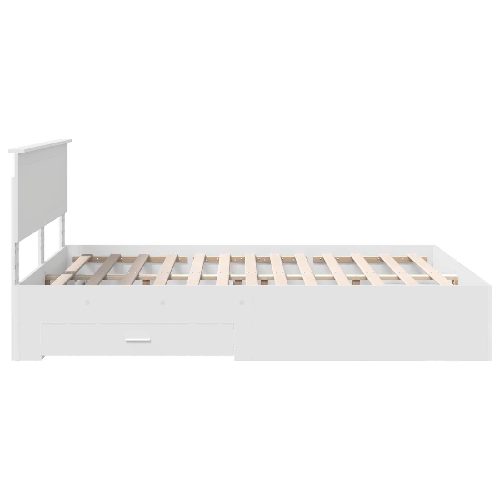 Bedframe met hoofdeinde met lade Wit 150 x 200 cm Bewerkt hout – afbeelding 9