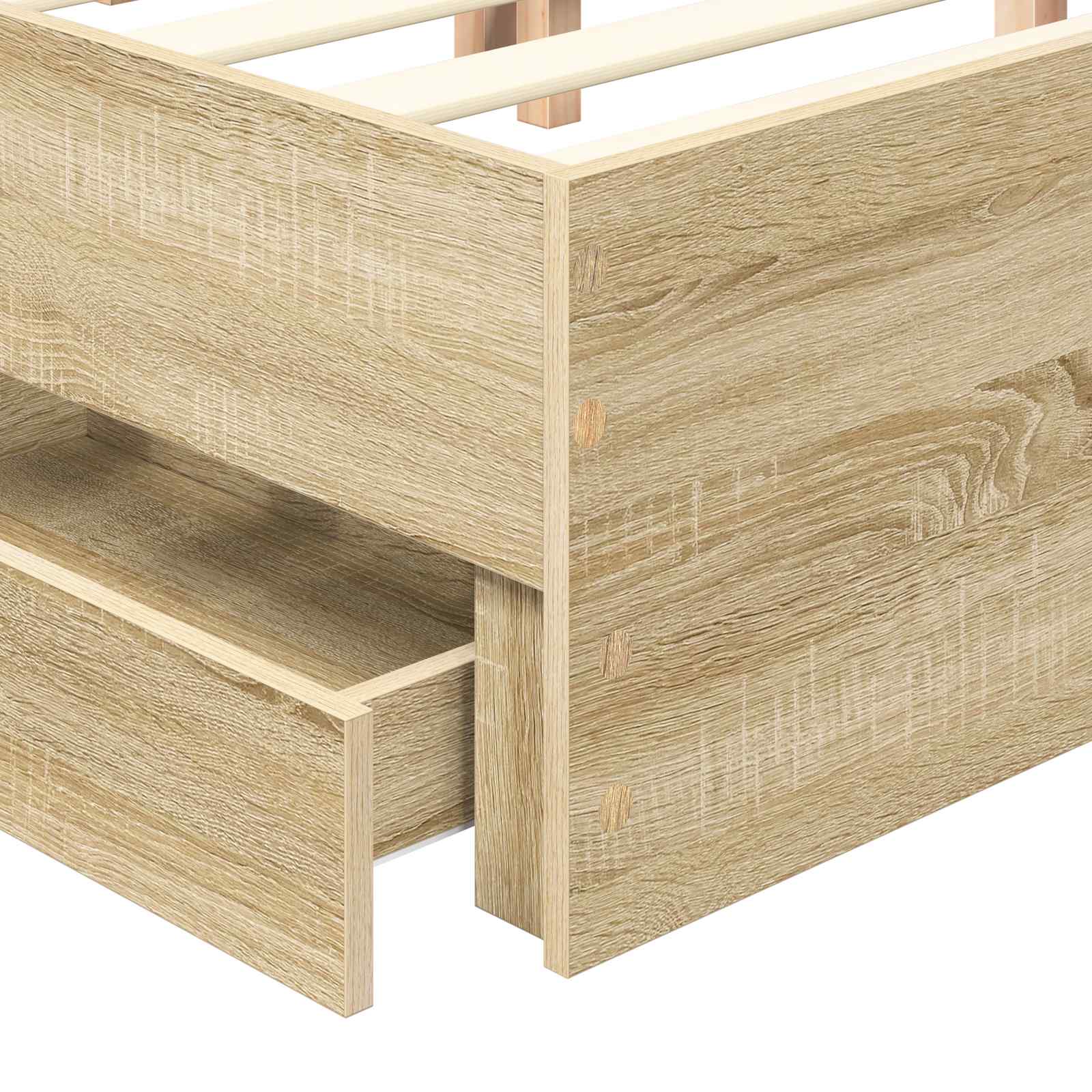 Bedframe met lade Sonoma Eiken 140 x 190 cm Ingenieurshout – afbeelding 11