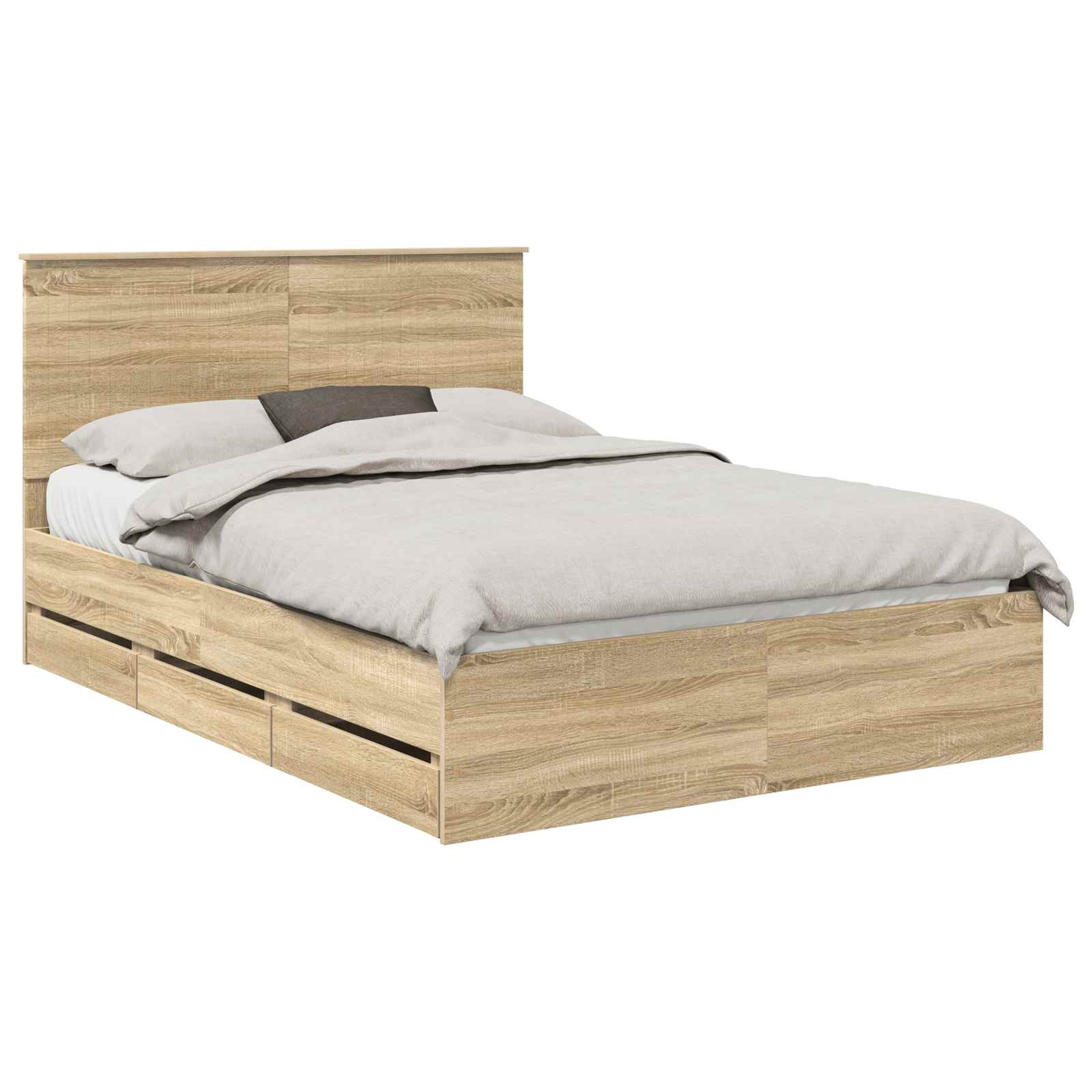 Bedframe met lade Sonoma Eiken 140 x 190 cm Ingenieurshout – afbeelding 2