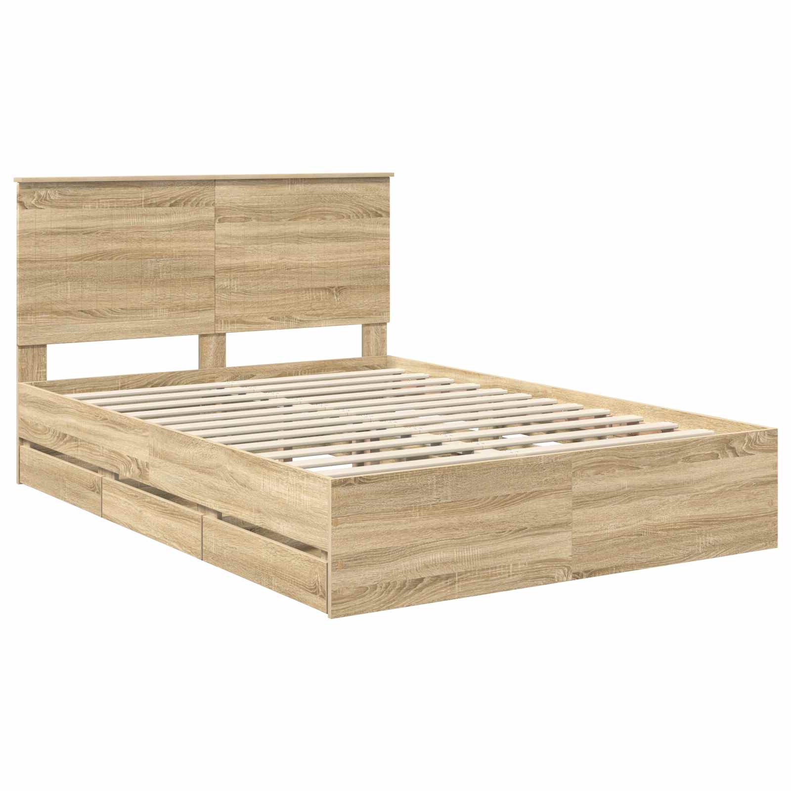 Bedframe met lade Sonoma Eiken 140 x 190 cm Ingenieurshout – afbeelding 4