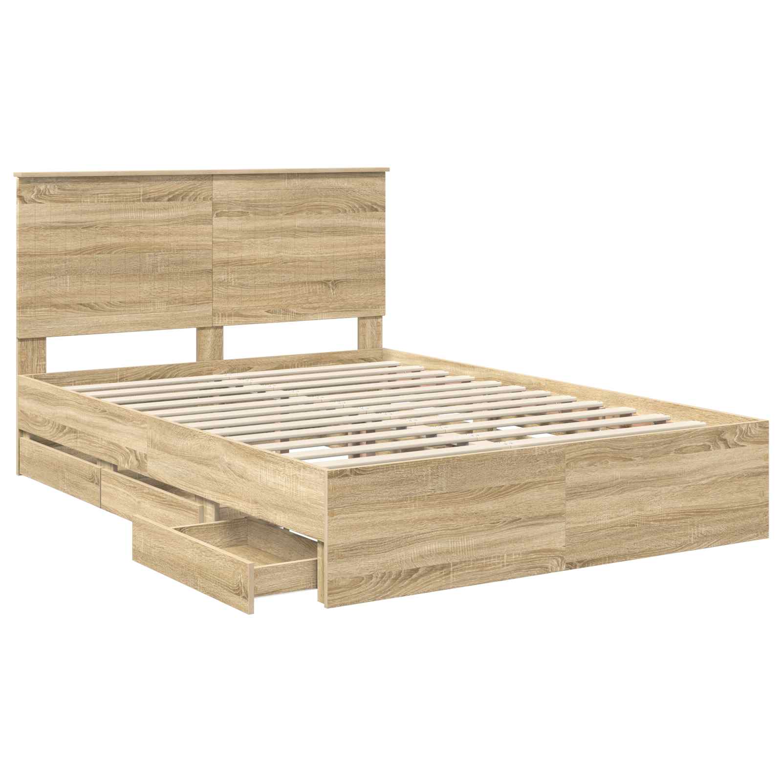 Bedframe met lade Sonoma Eiken 140 x 190 cm Ingenieurshout – afbeelding 5
