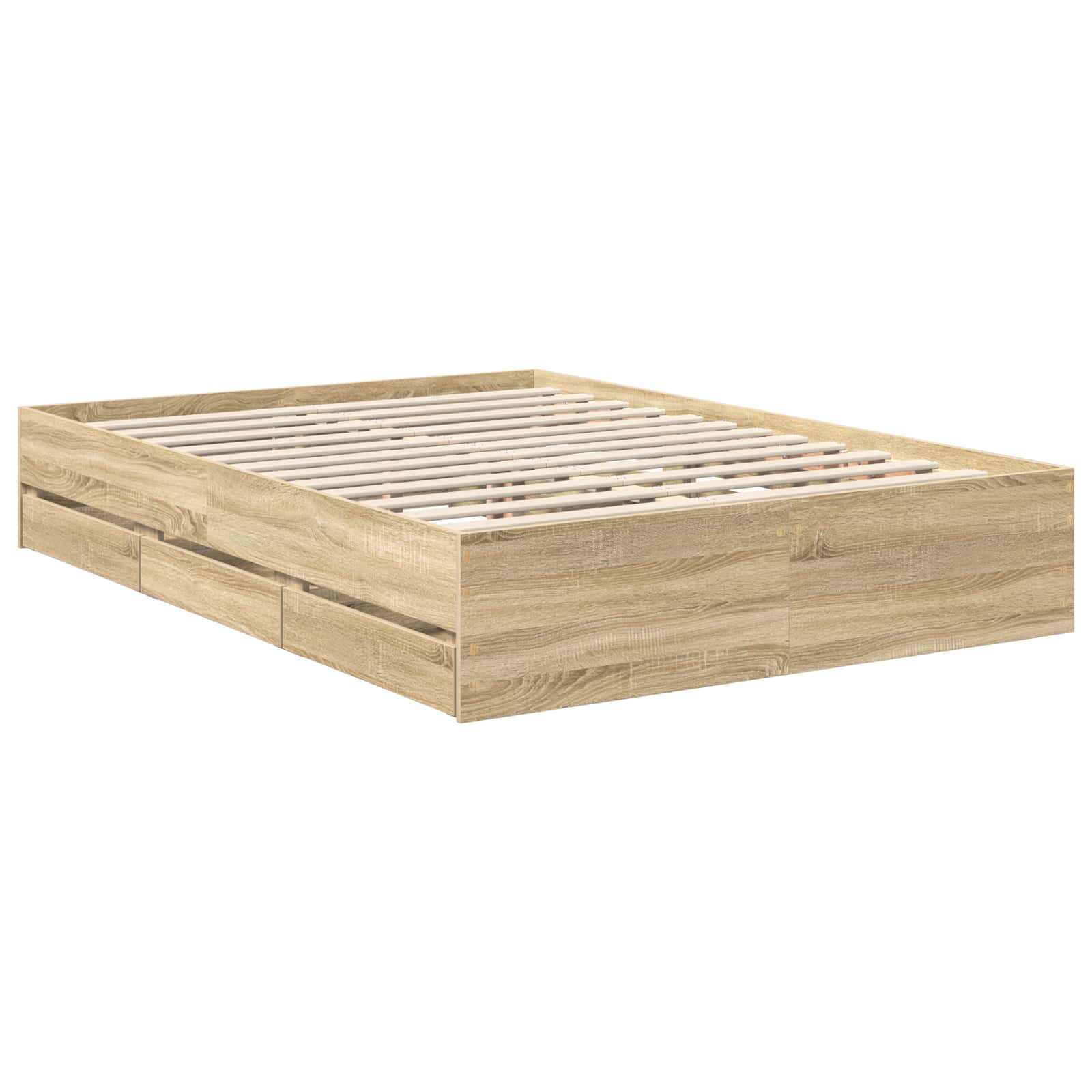Bedframe met lade Sonoma Eiken 140 x 190 cm Ingenieurshout – afbeelding 6