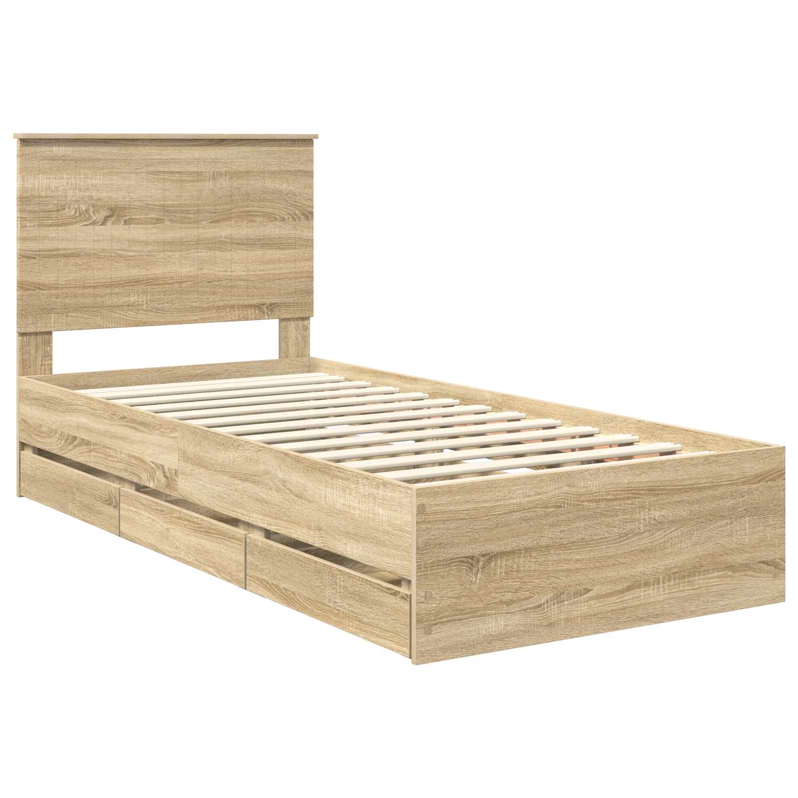 Bedframe met lade Sonoma Eiken 90 x 190 cm Ingenieurshout – afbeelding 4