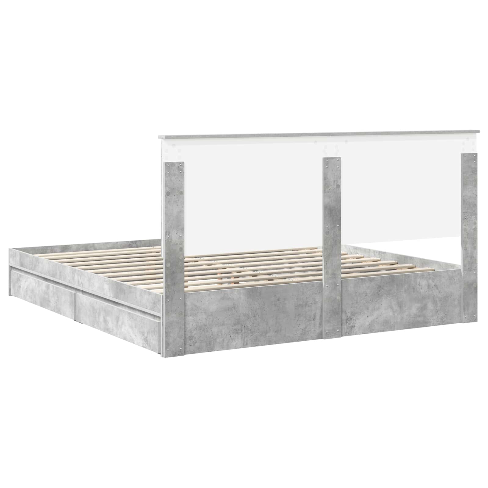 Opslag bed met hoofdeinde Beton Grijs 180 x 200 cm Bewerkt hout – afbeelding 10
