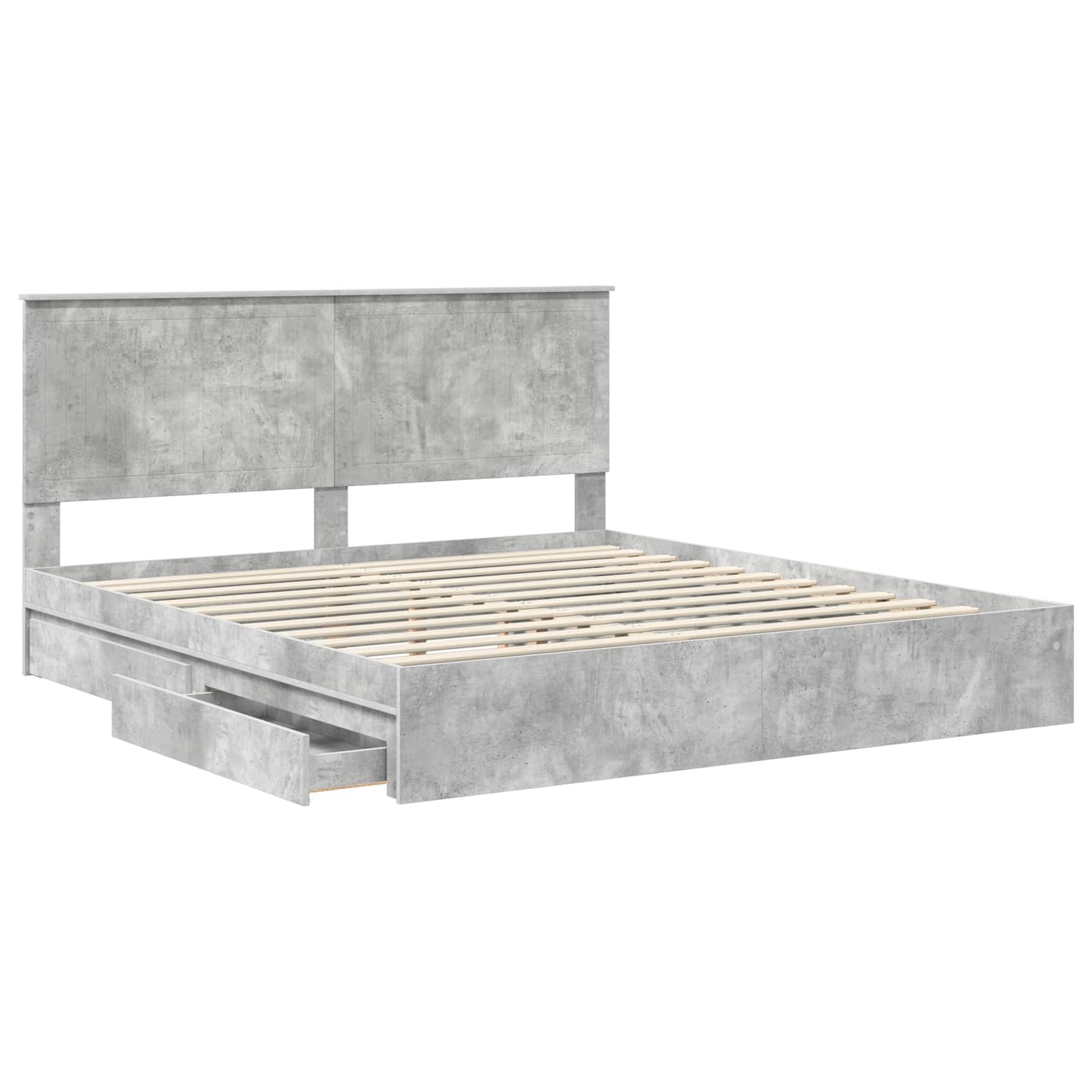 Opslag bed met hoofdeinde Beton Grijs 180 x 200 cm Bewerkt hout – afbeelding 5
