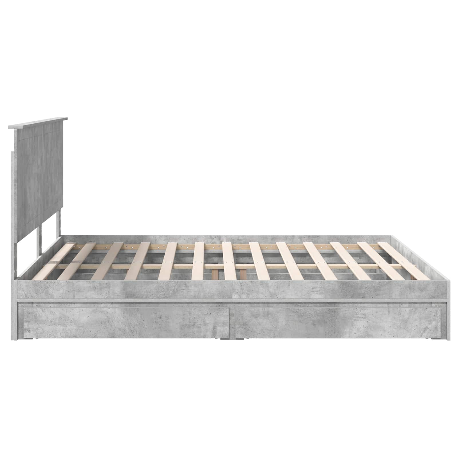 Opslag bed met hoofdeinde Beton Grijs 180 x 200 cm Bewerkt hout – afbeelding 9