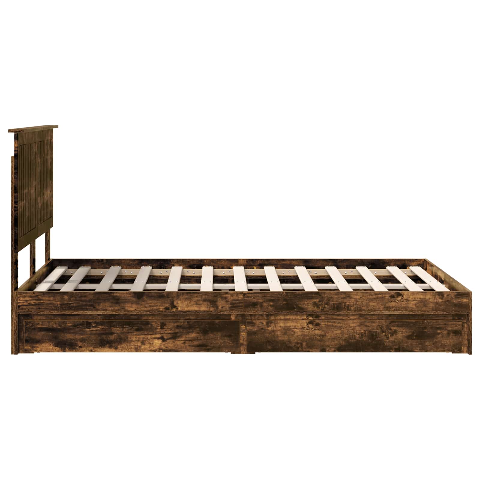 Opslag bed met lade Gerookt eiken 120 x 200 cm Bewerkt hout – afbeelding 9