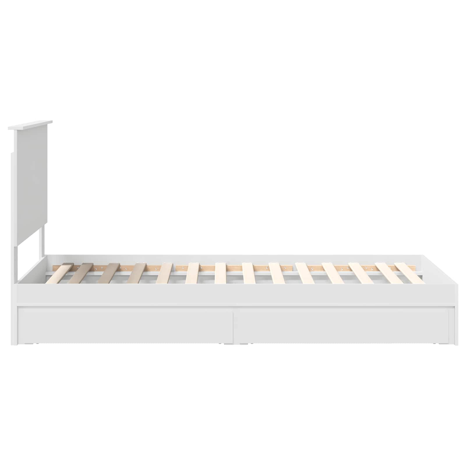 Opslag bed met hoofdeinde met lade Wit 90 x 190 cm Bewerkt hout – afbeelding 9