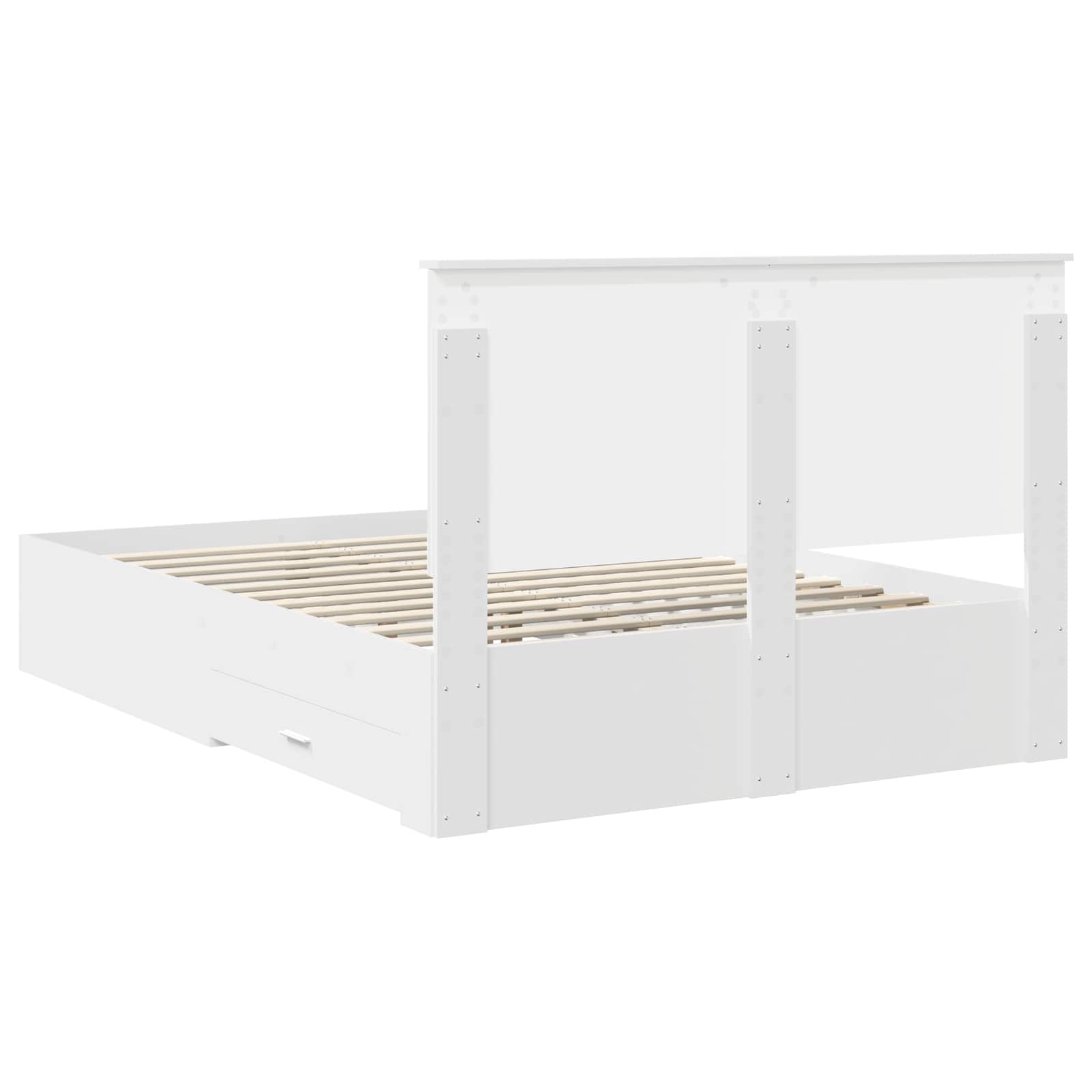 Bedframe met hoofdeinde met lade Wit 140 x 200 cm Bewerkt hout – afbeelding 10