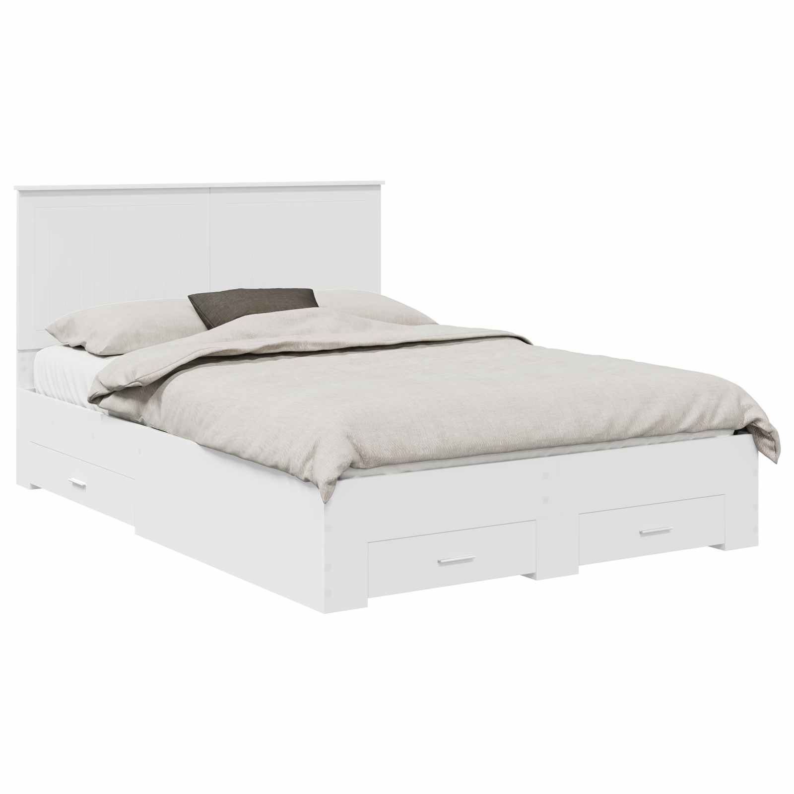 Bedframe met hoofdeinde met lade Wit 140 x 200 cm Bewerkt hout – afbeelding 2