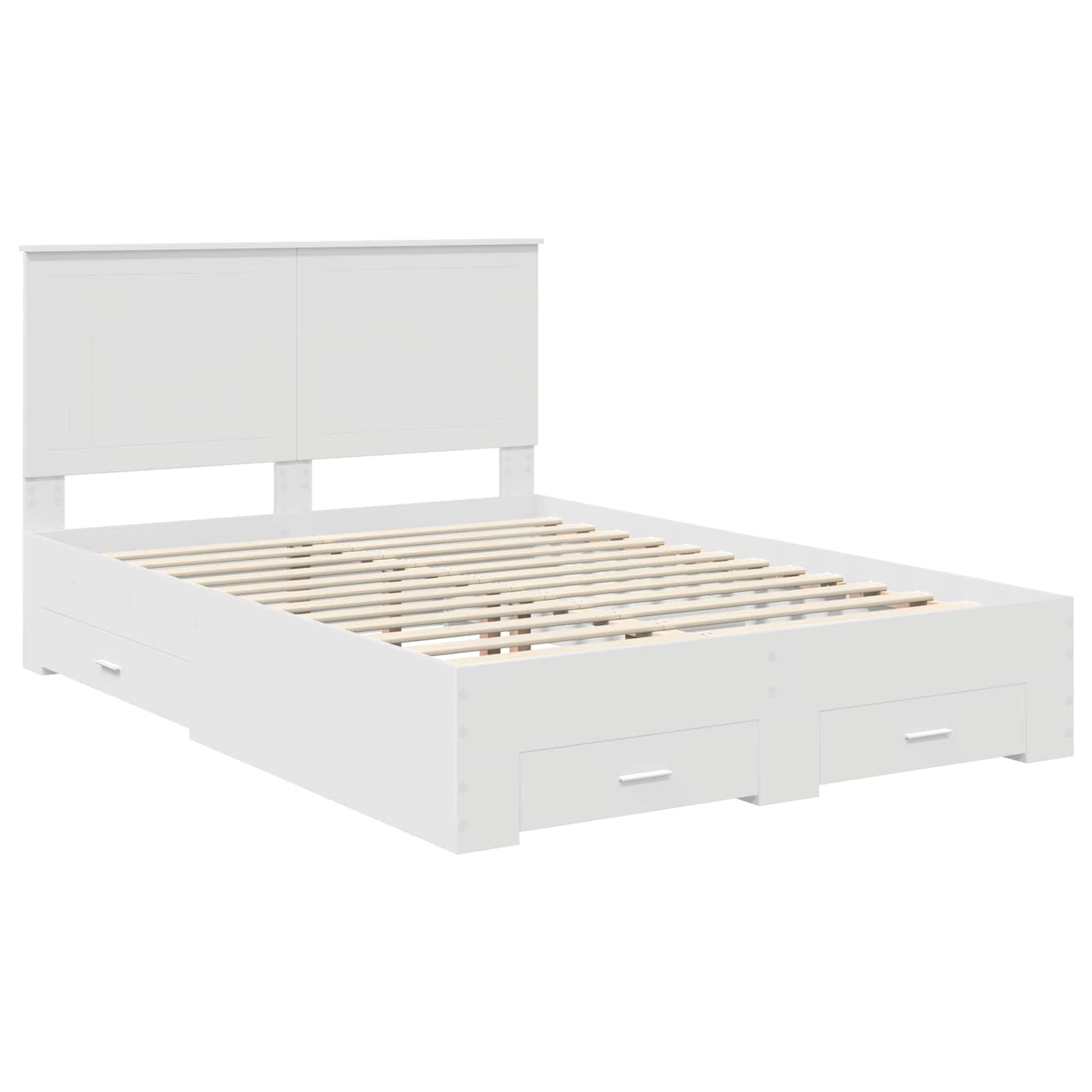 Bedframe met hoofdeinde met lade Wit 140 x 200 cm Bewerkt hout – afbeelding 4