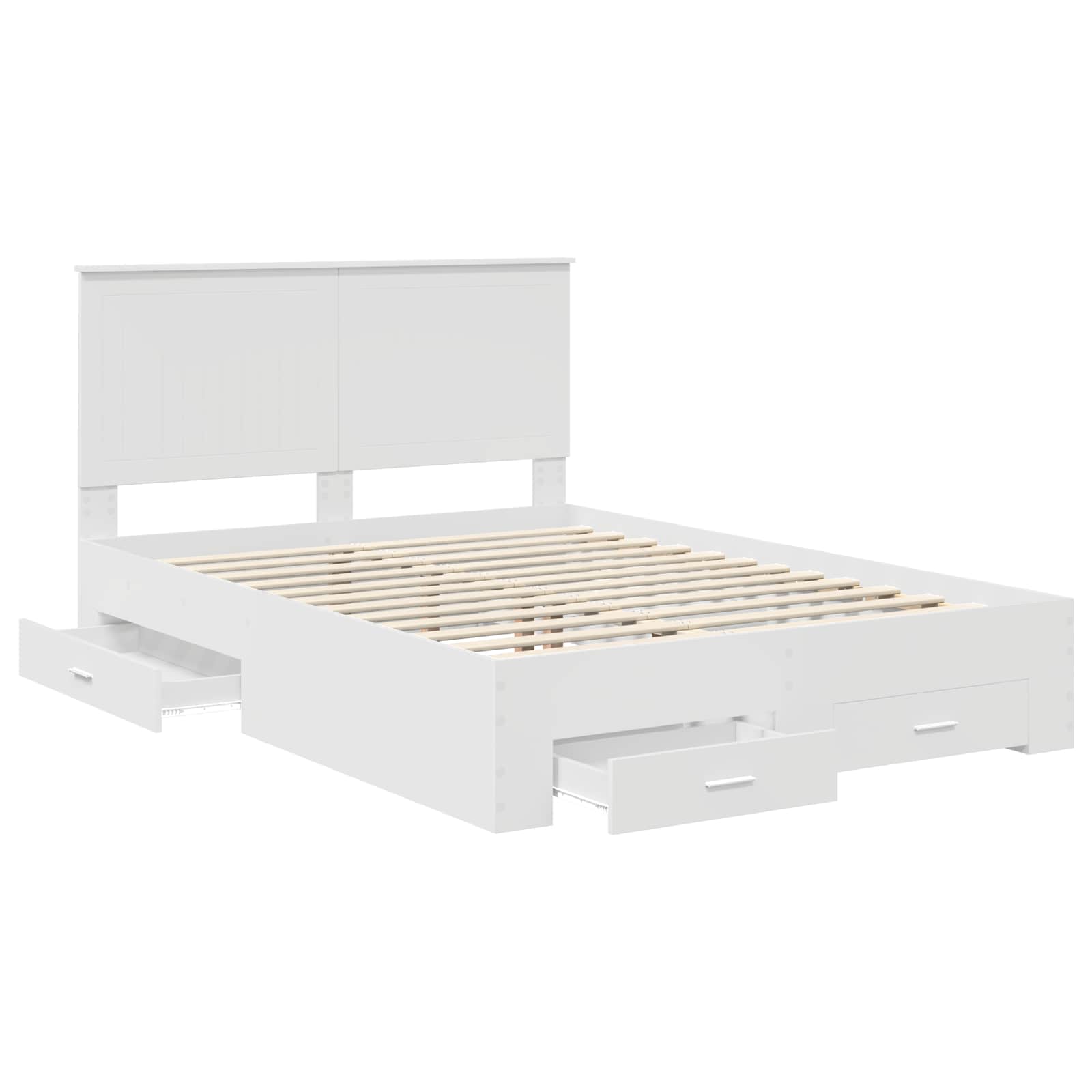 Bedframe met hoofdeinde met lade Wit 140 x 200 cm Bewerkt hout – afbeelding 5